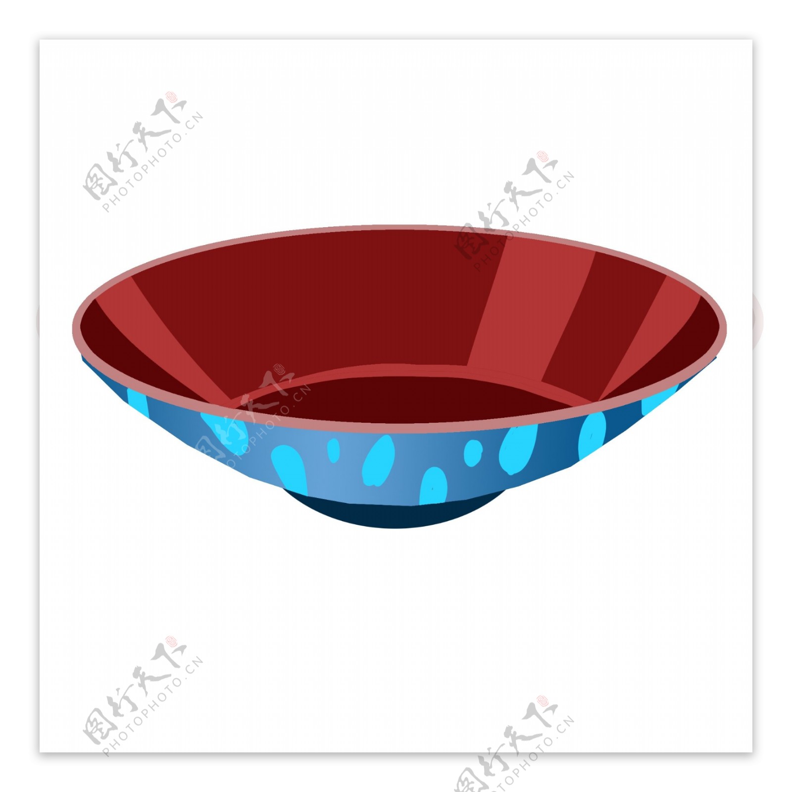 红色的小碗装饰插画