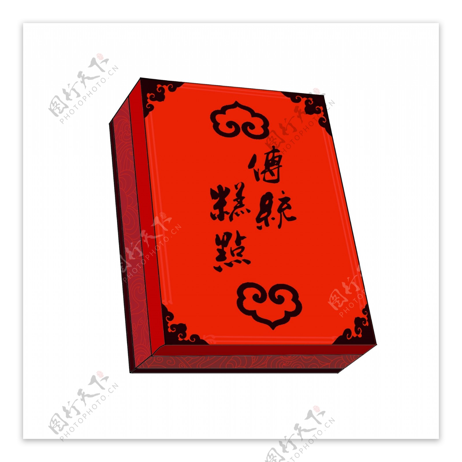 手绘春节年货糕点糖茶礼盒红色礼盒