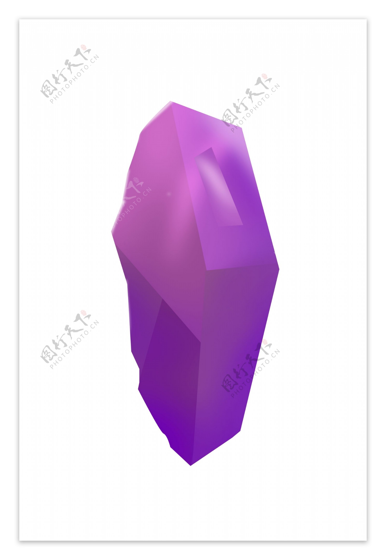 一颗手绘的紫色宝石