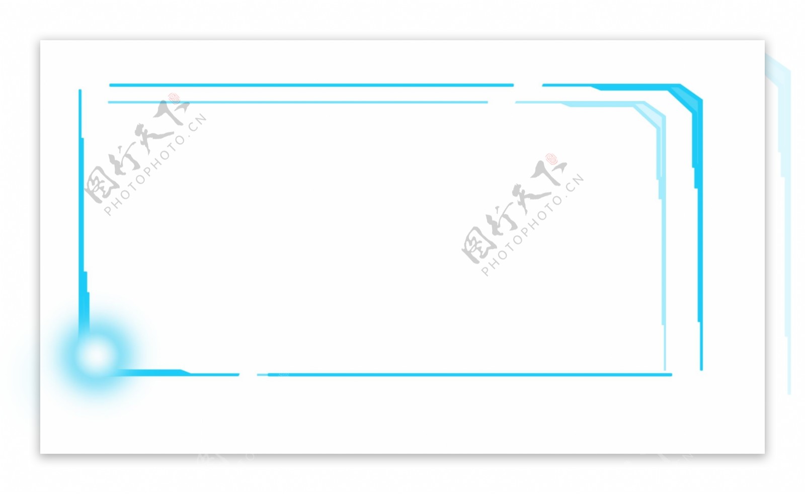 蓝色方框线条科技边框