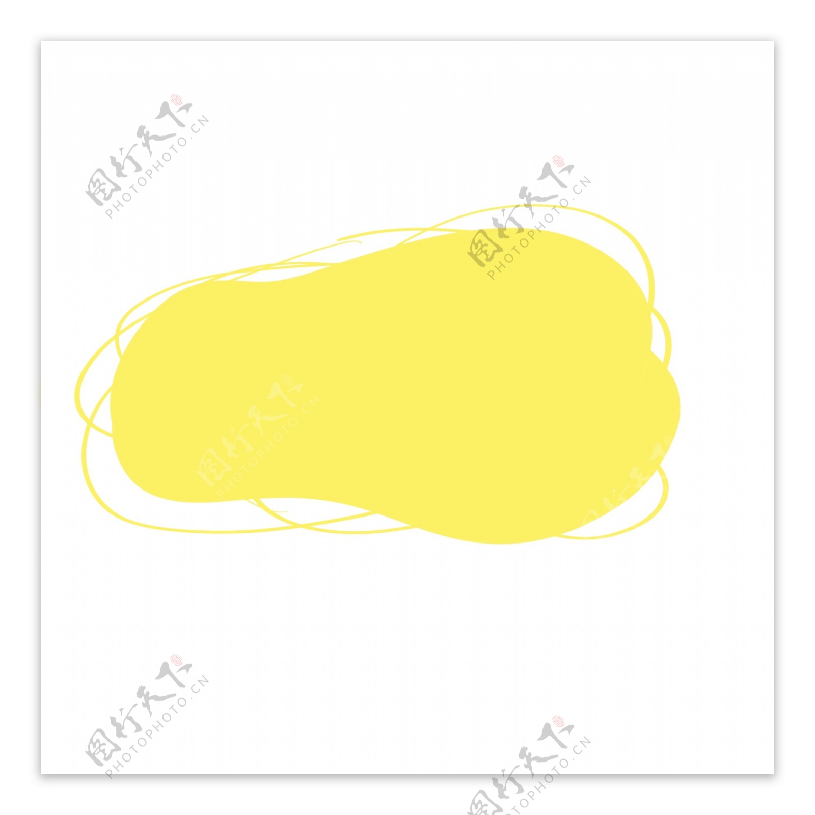 简单对话框手绘线条黄色