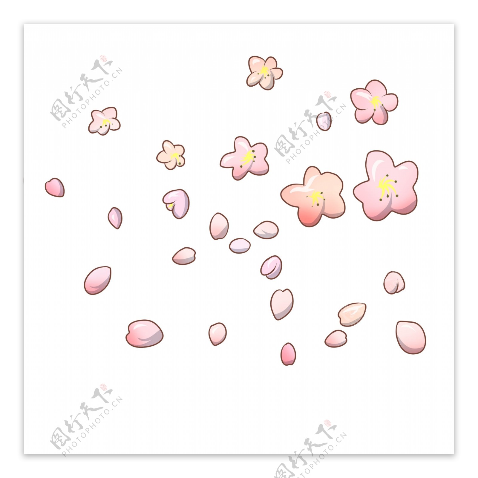 卡通粉色的小花插画