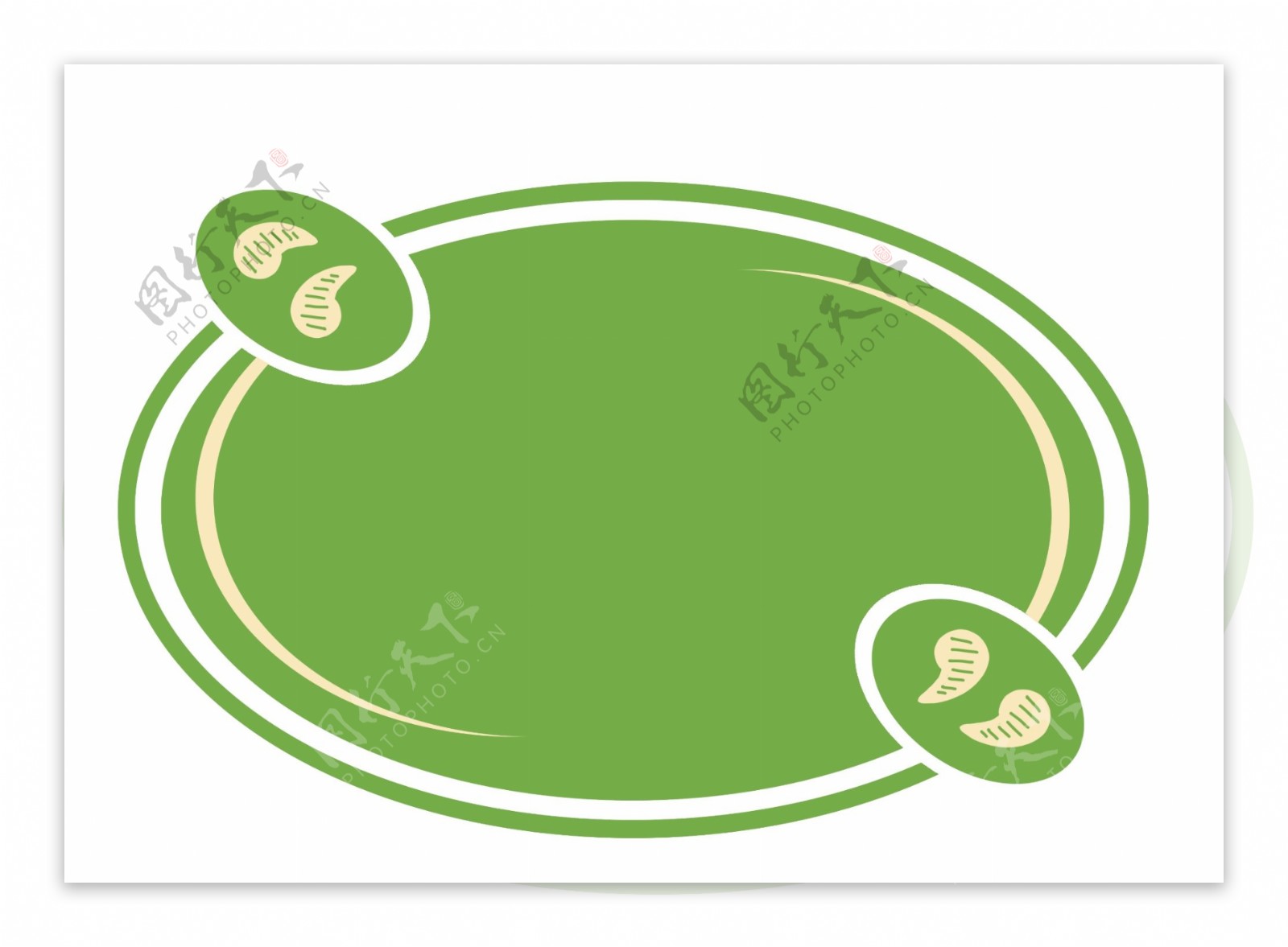 绿色手绘椭圆形标题框