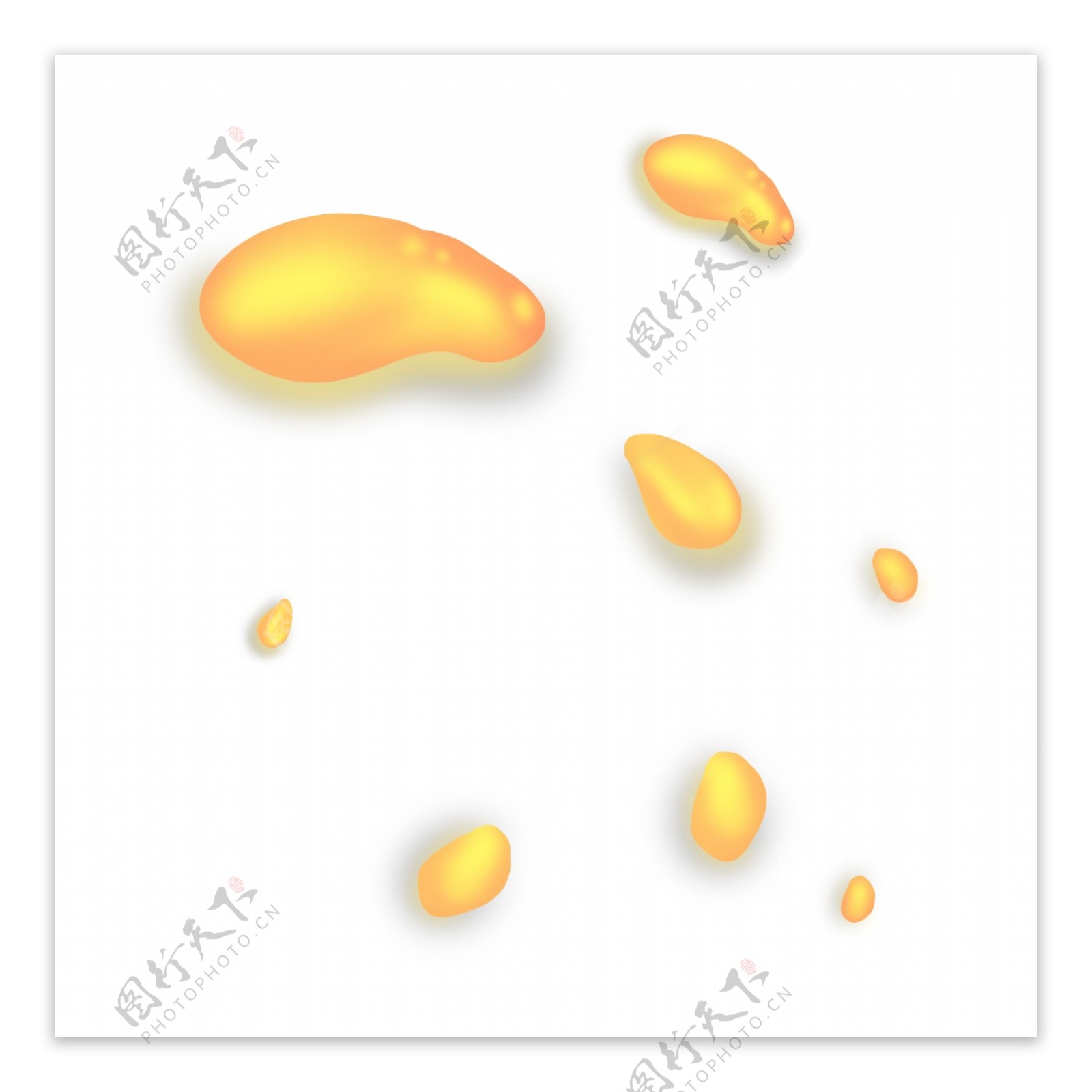 黄色润滑立体油滴