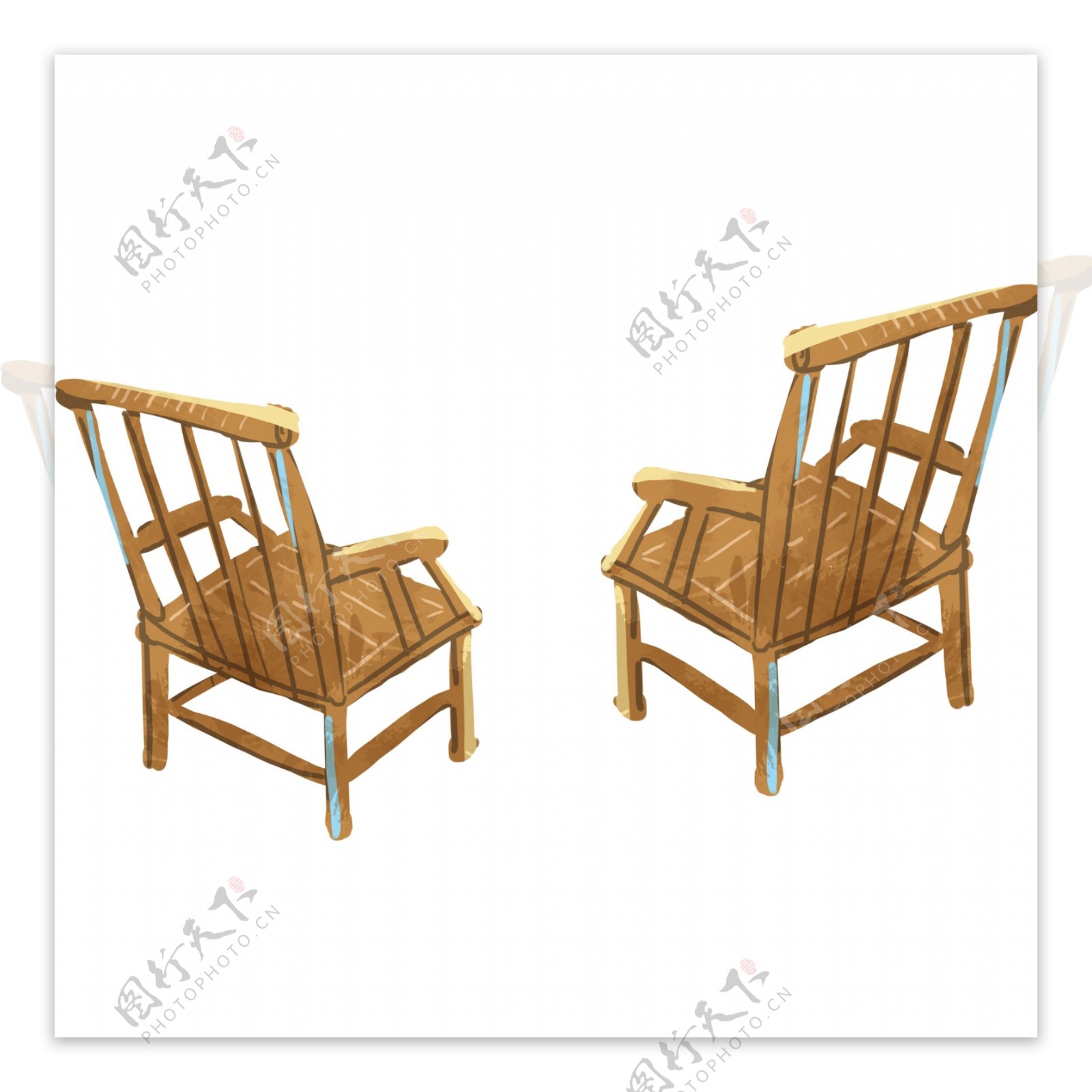 简笔木质椅子图案