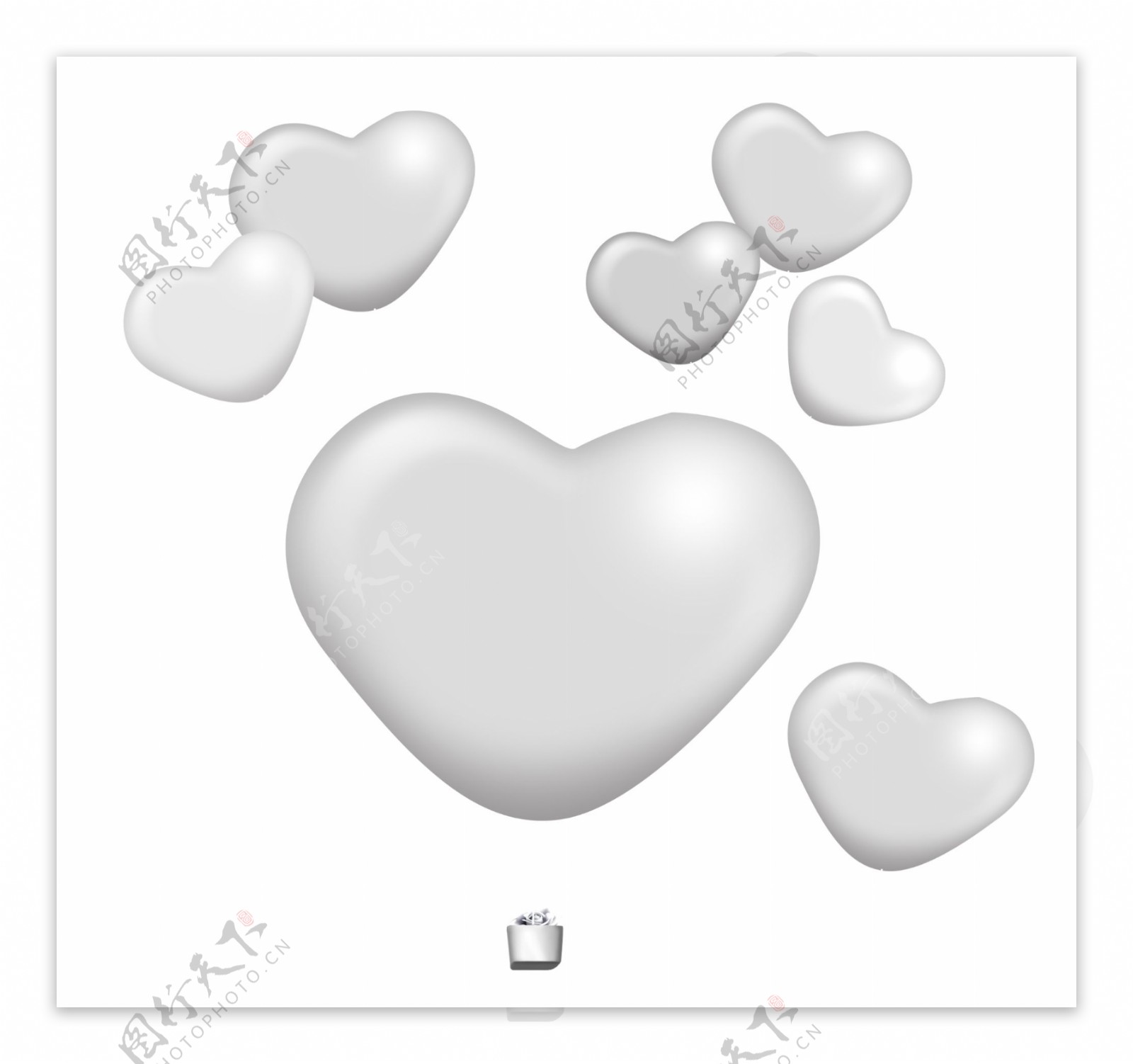 银色气球情人节png素材