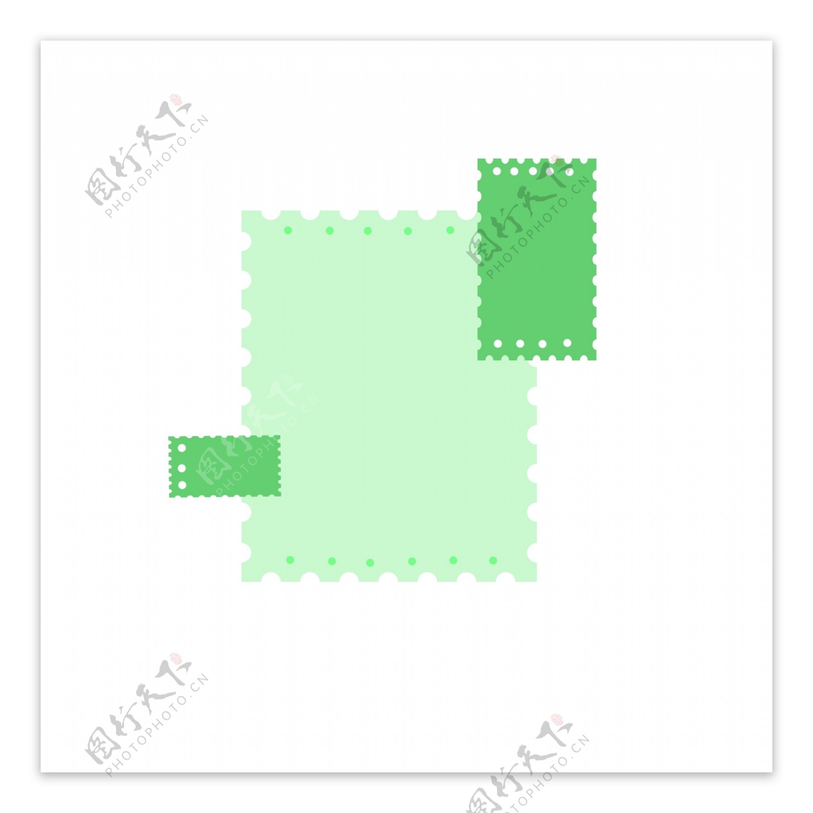 绿色邮票边框装饰