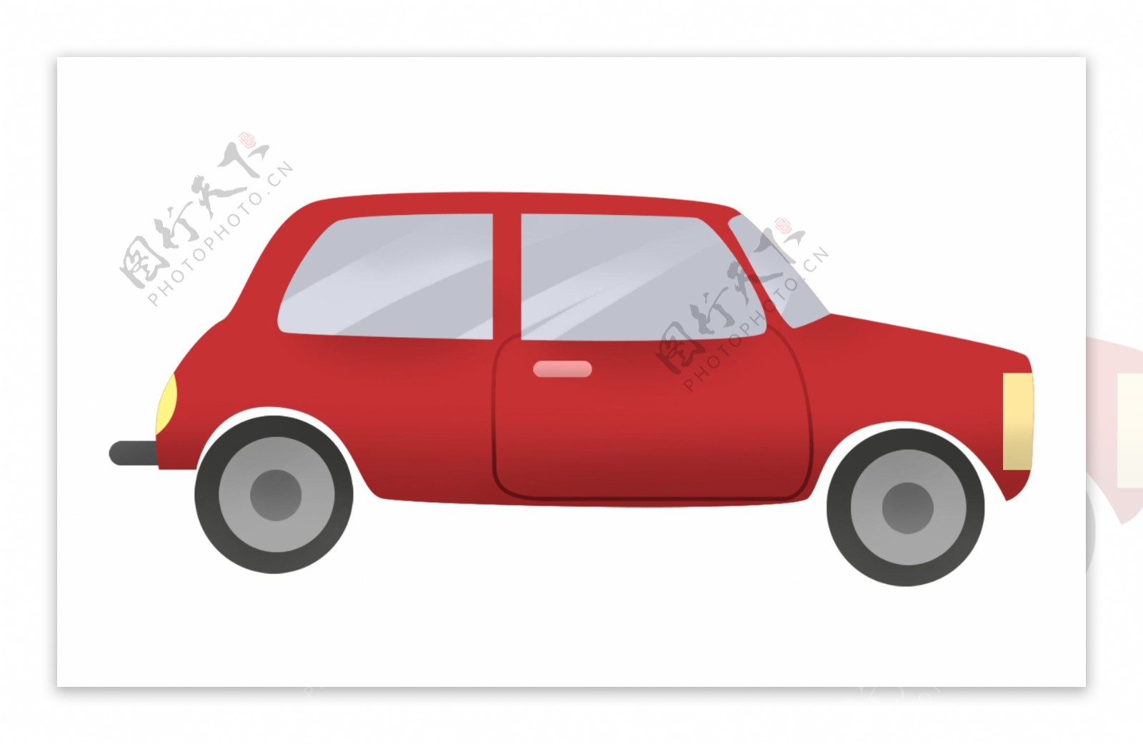 红色的小汽车插画