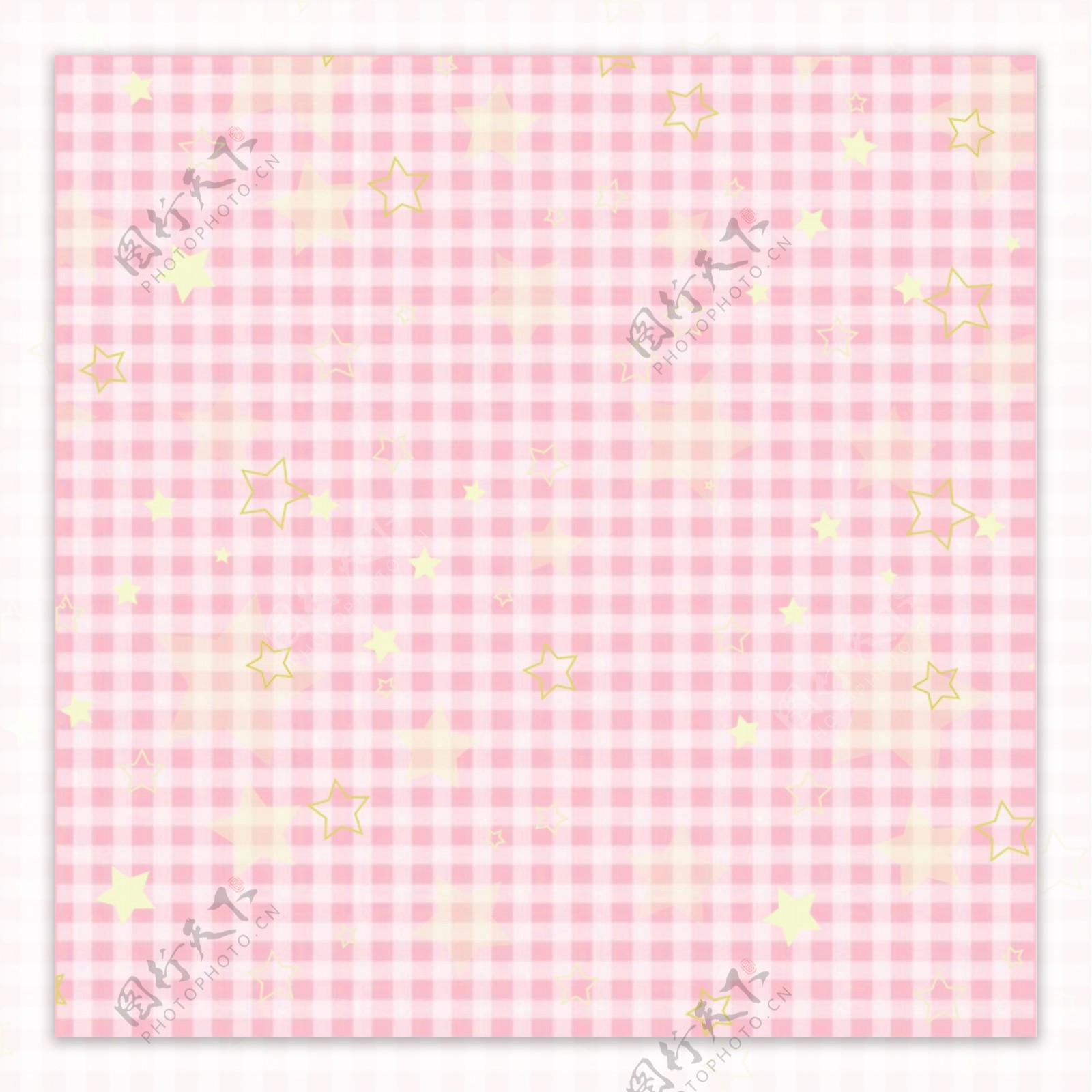 粉红格子星星底纹包装纸背景