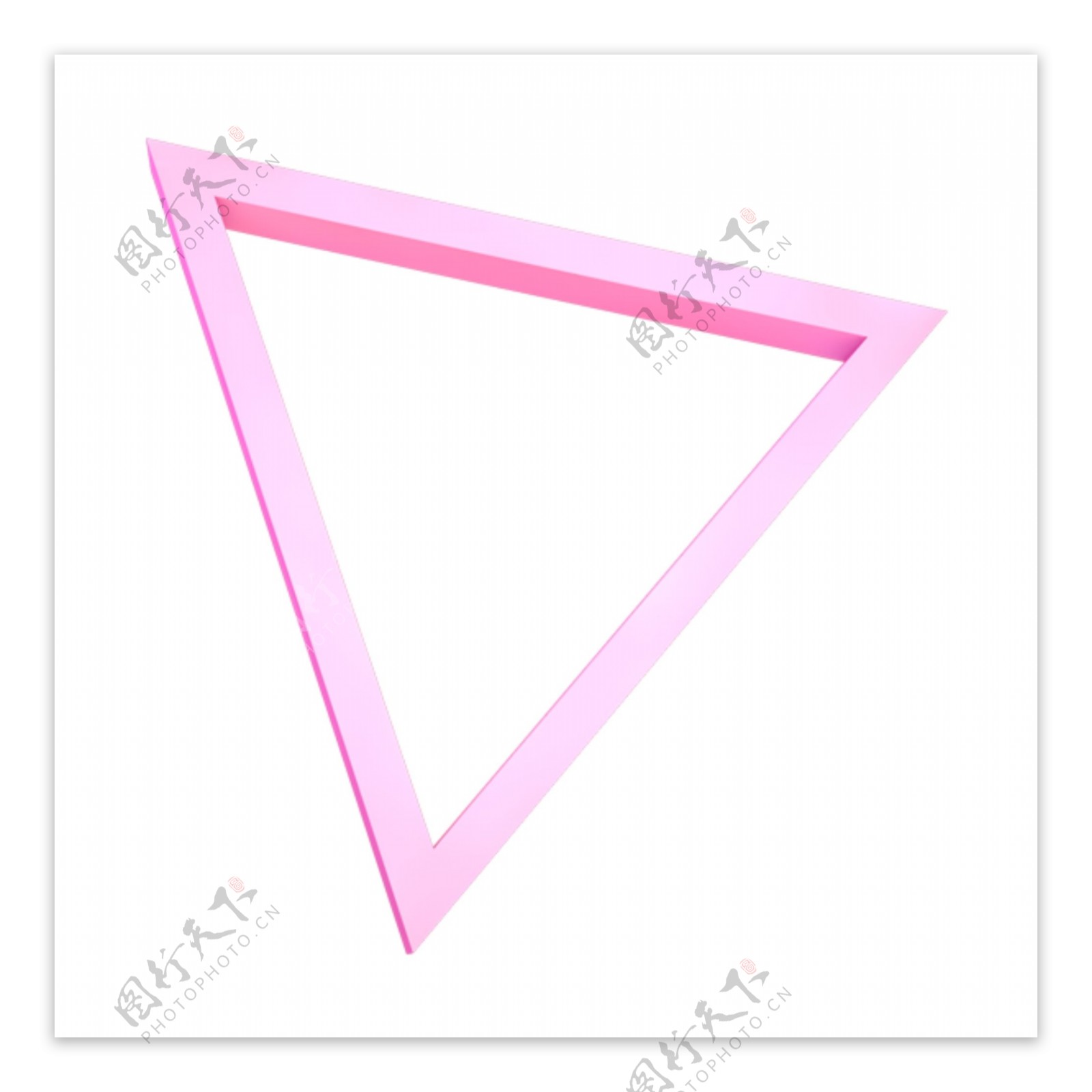 粉色三角形边框免抠图