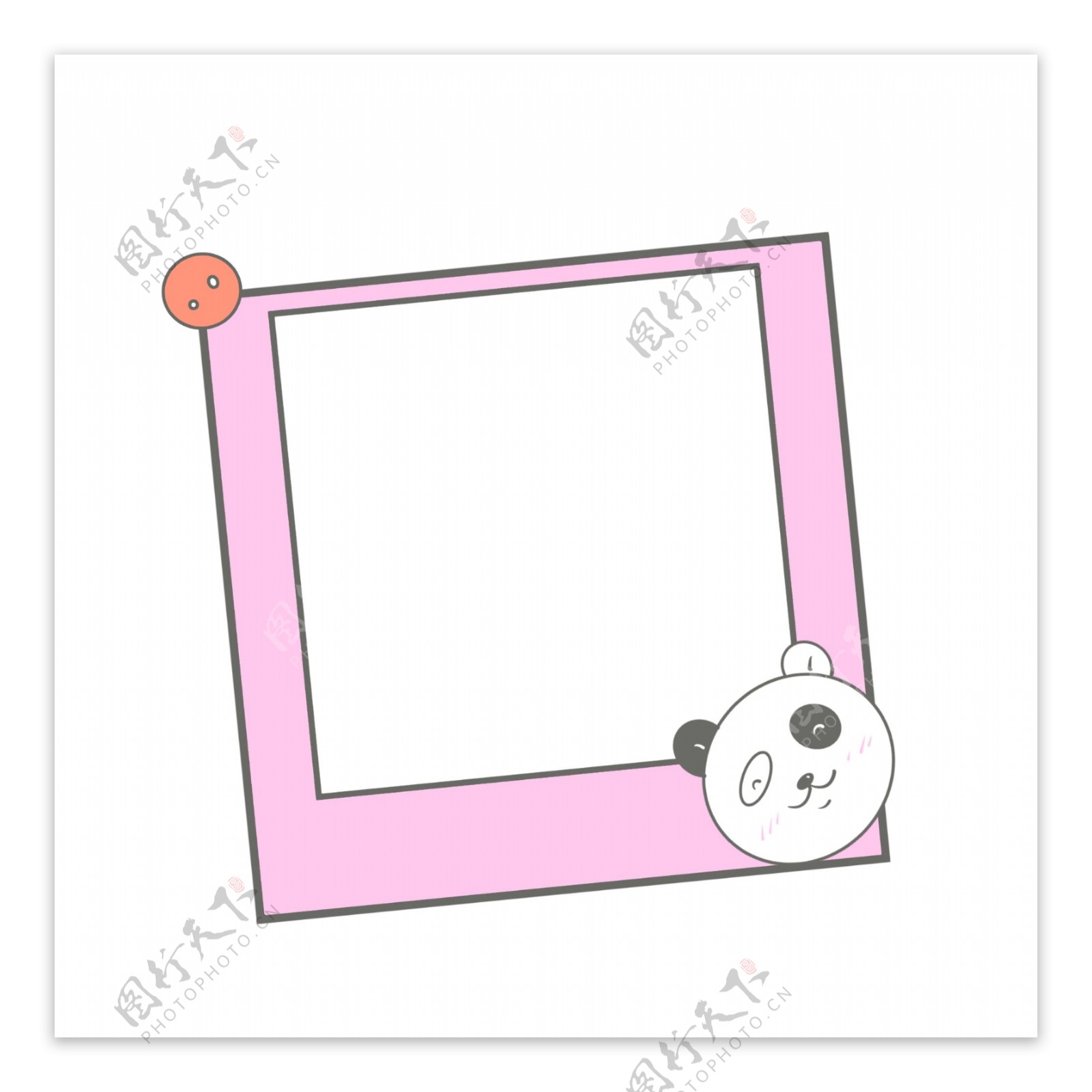 粉色的熊猫报框插画