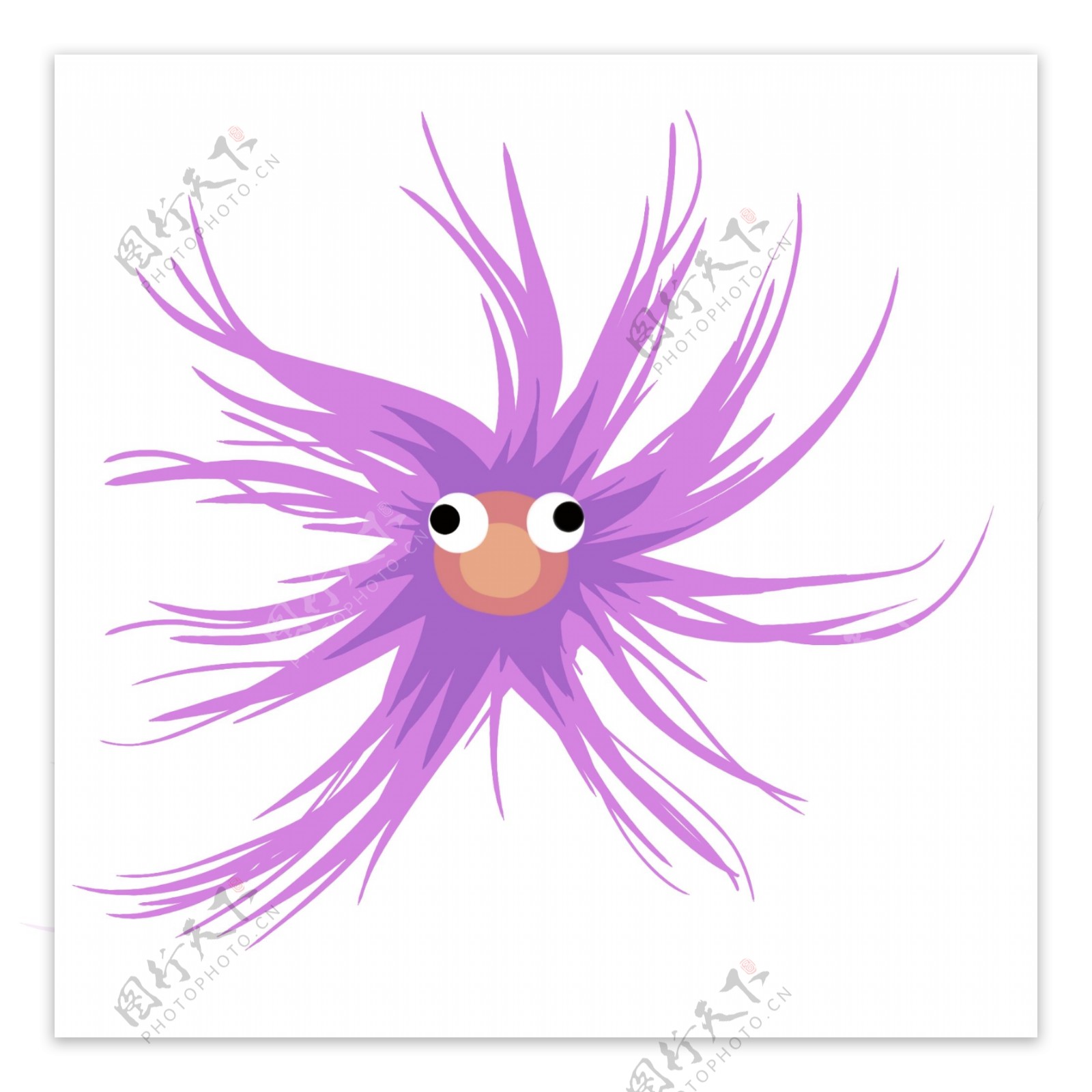 紫色的卡通细菌插画