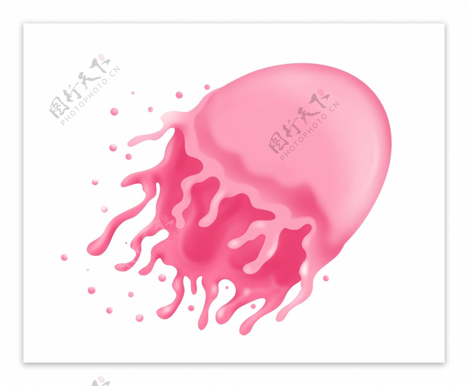 圆形粉色液体插图