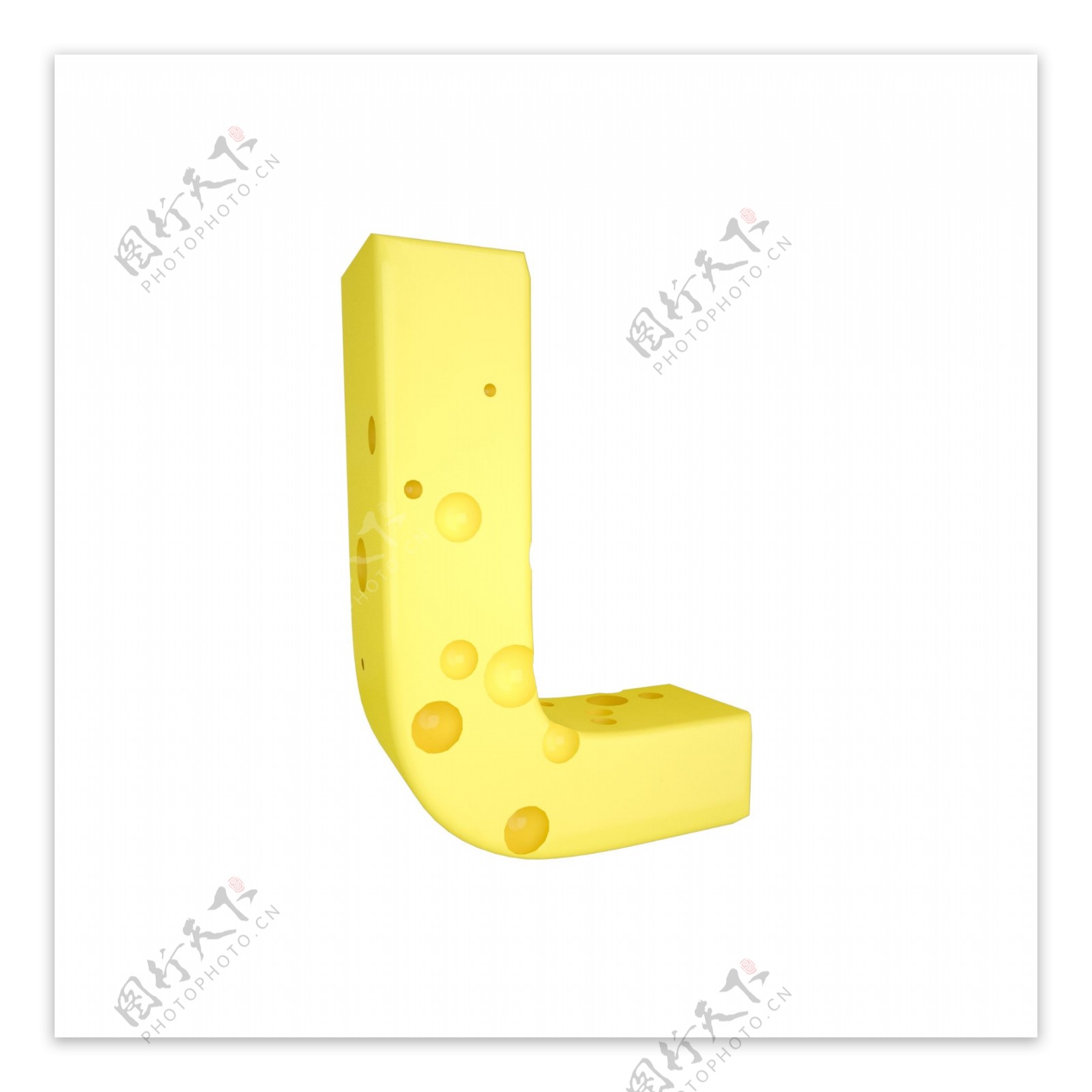 C4D创意奶酪字母L装饰