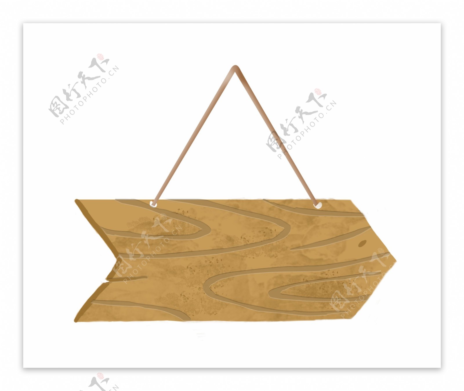 木质标示牌装饰插画
