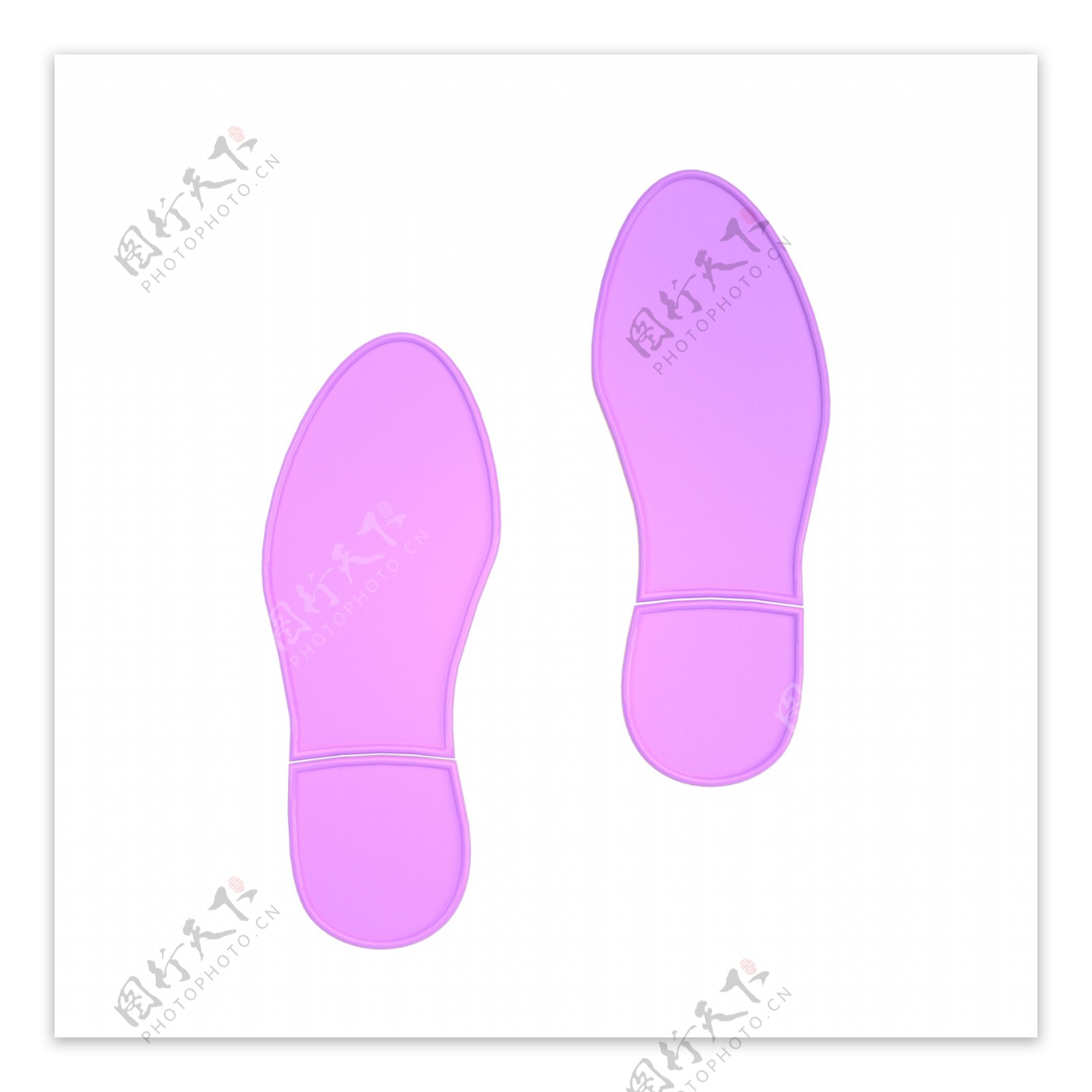 C4D紫色立体脚印装饰