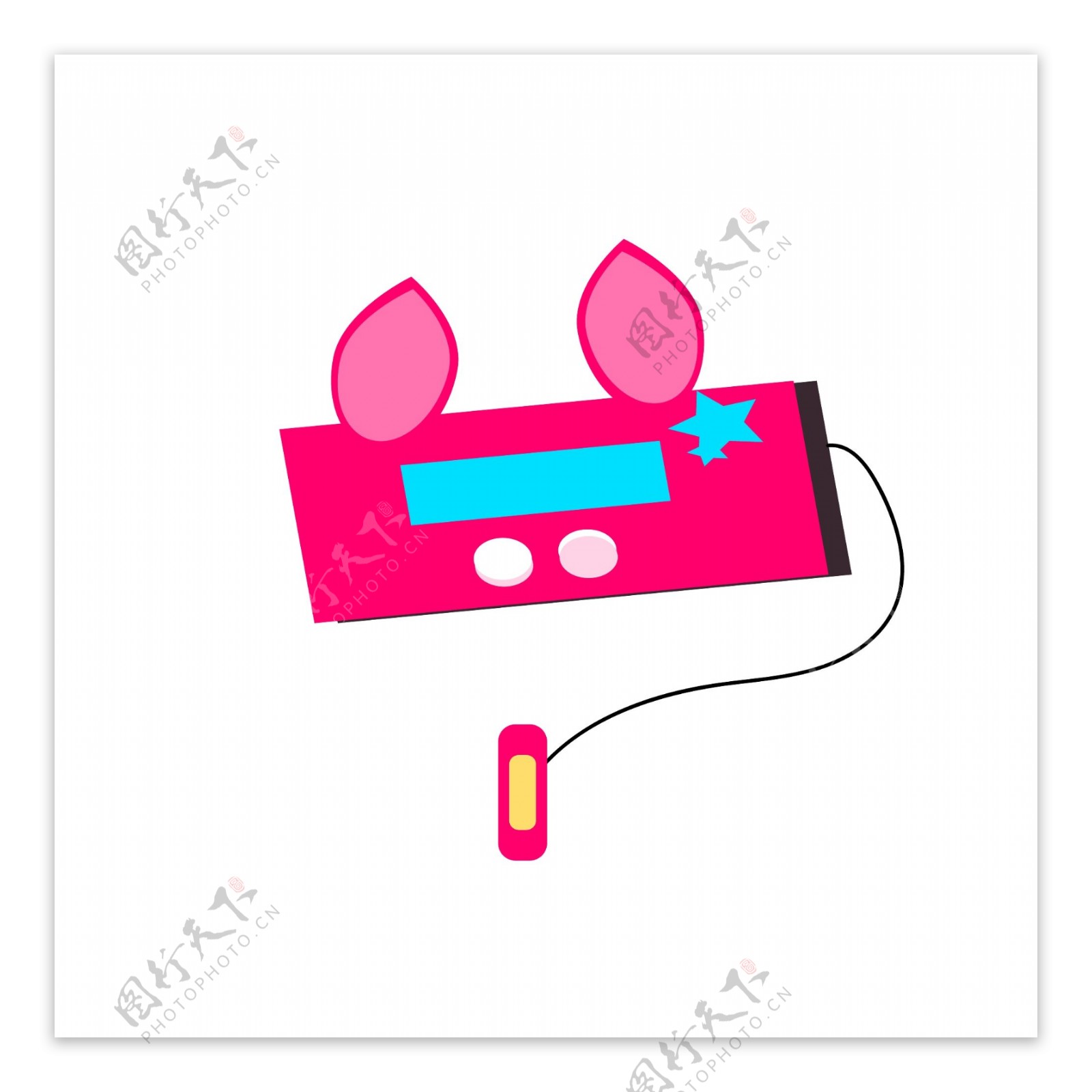 粉色的游戏机插画