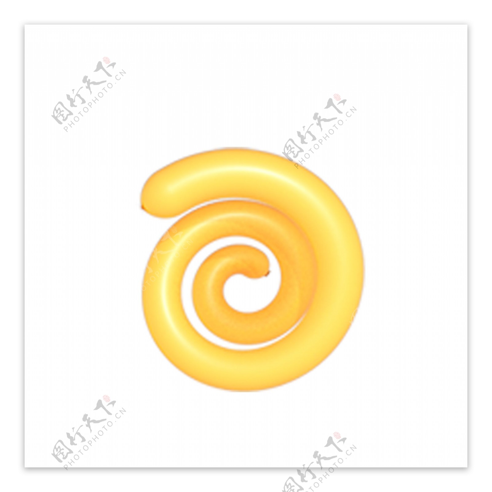 黄色的螺旋形状免抠图