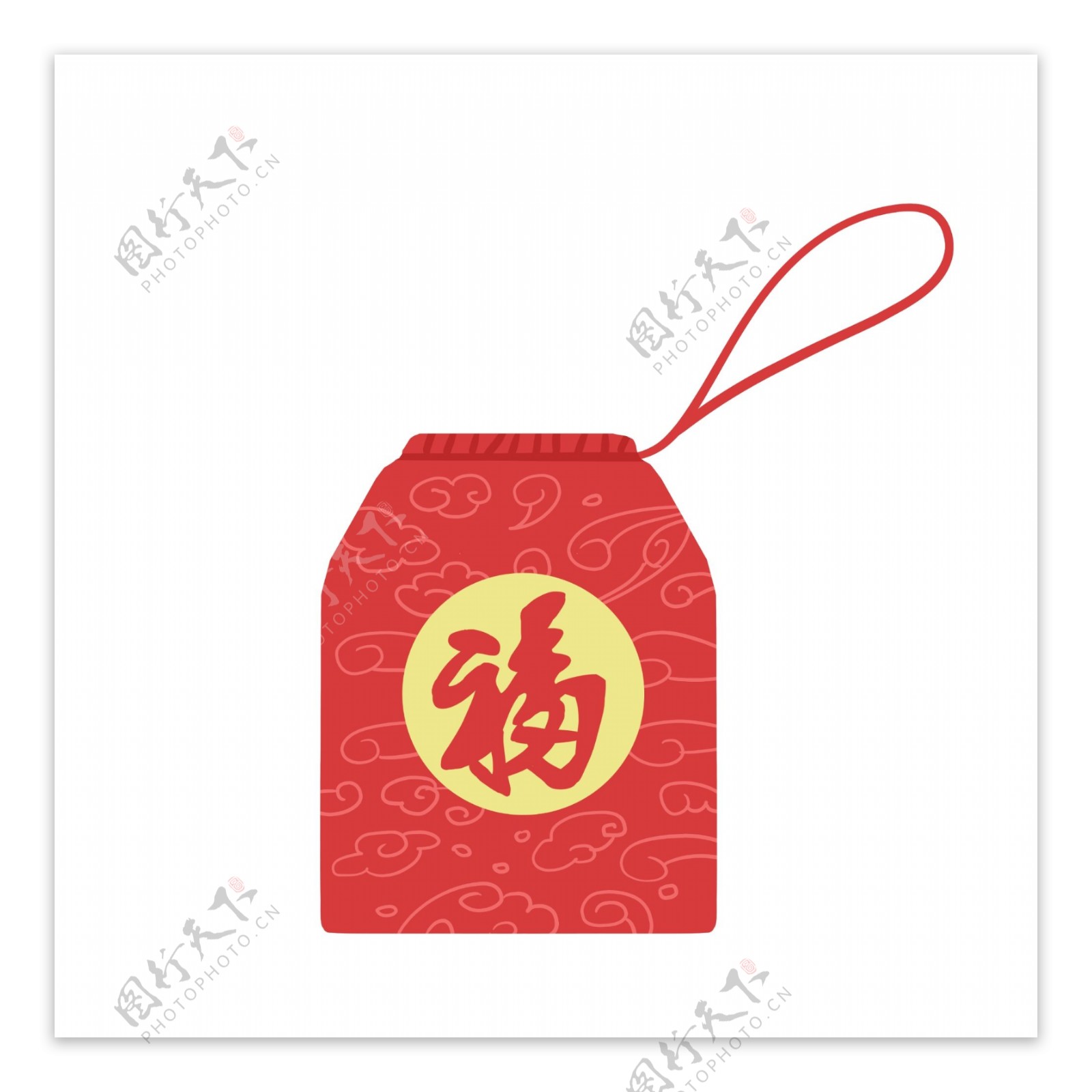 中国风红色的中国福袋