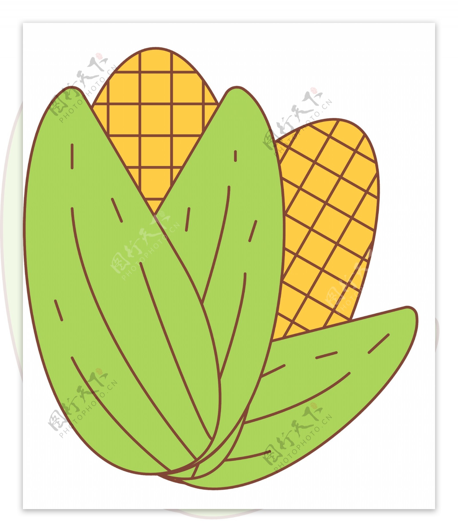 带叶子玉米简笔画画法图片步骤（关于中秋节的儿童画） - 有点网 - 好手艺