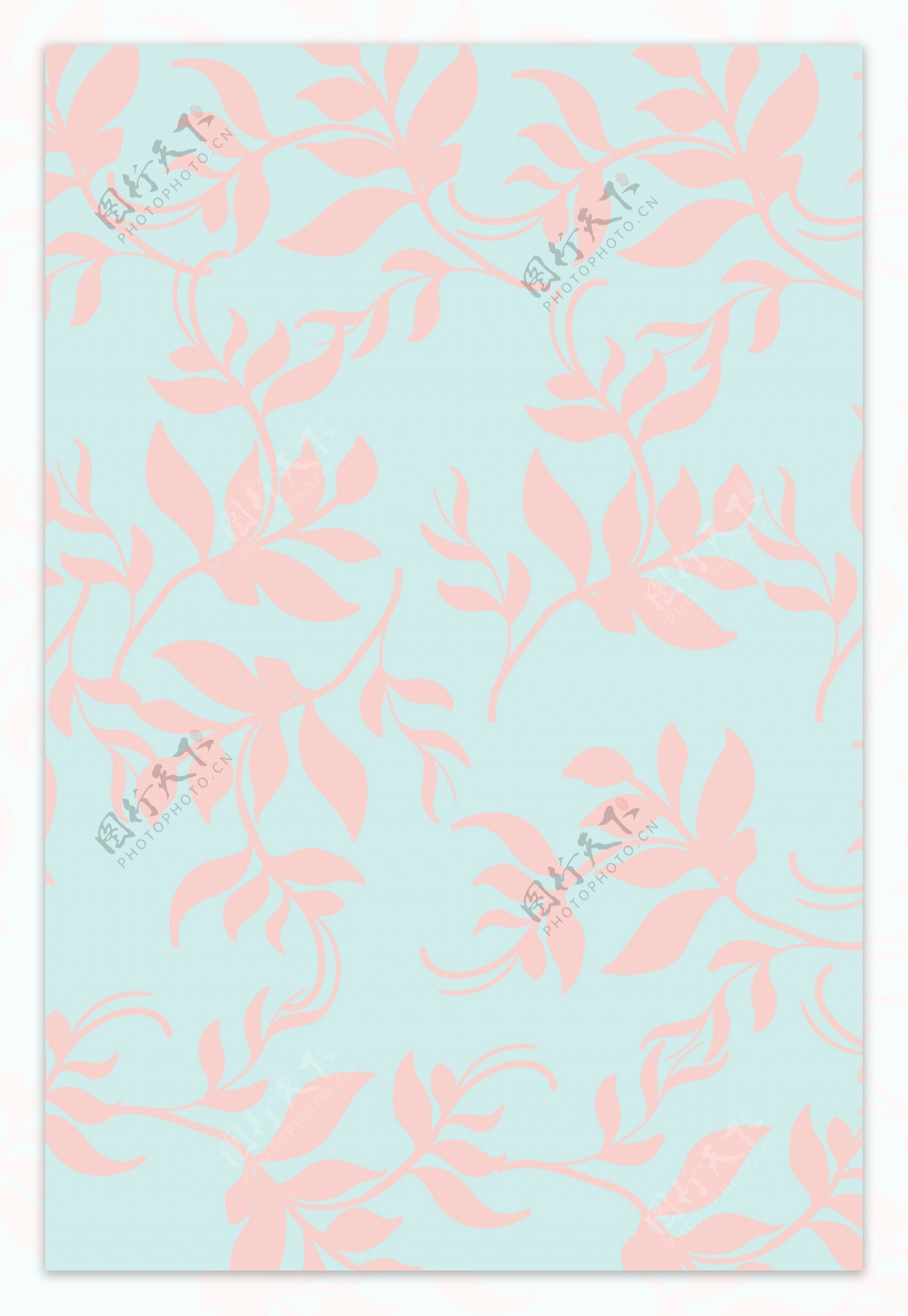 欧式粉蓝花卉底纹背景