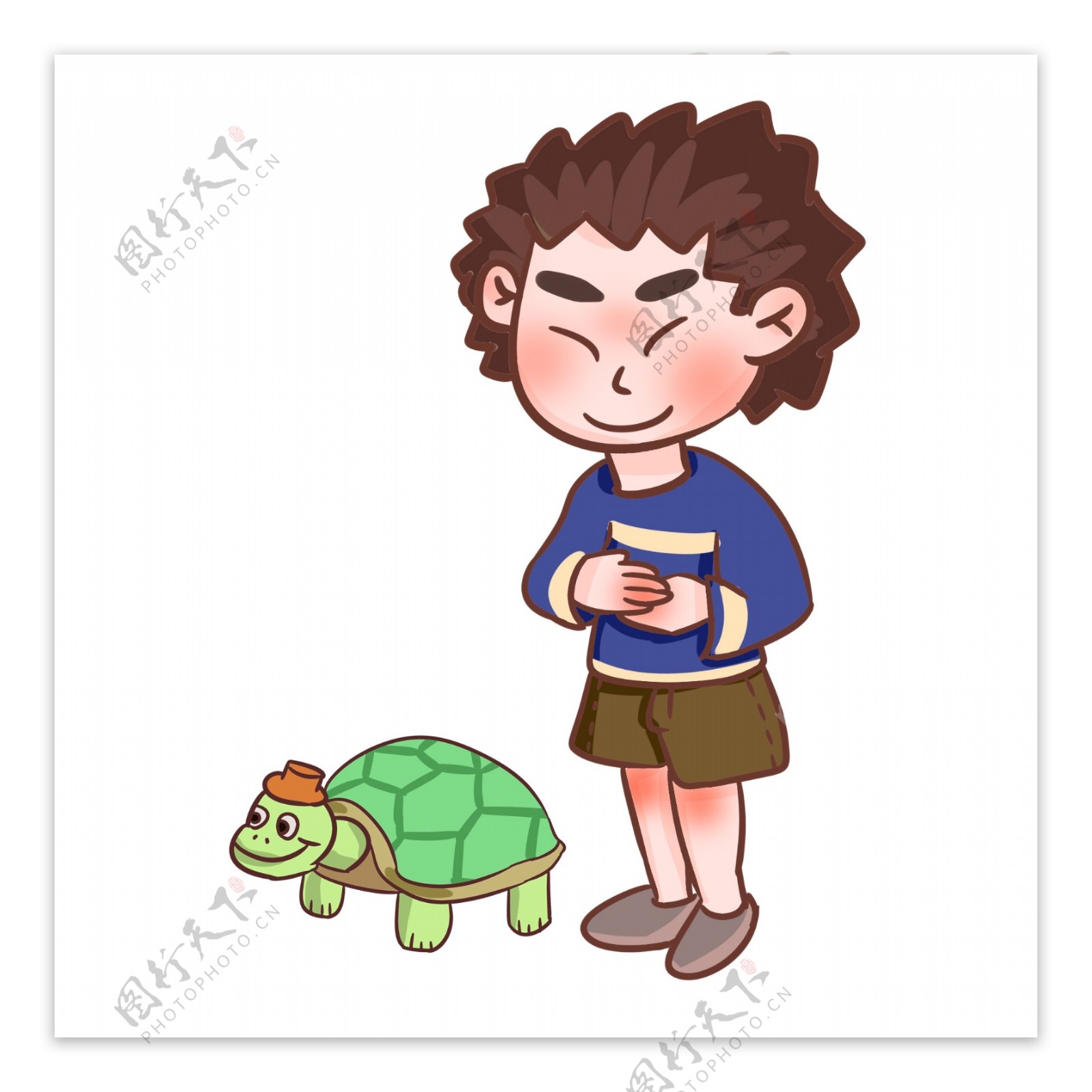 六一儿童节小乌龟手绘插画