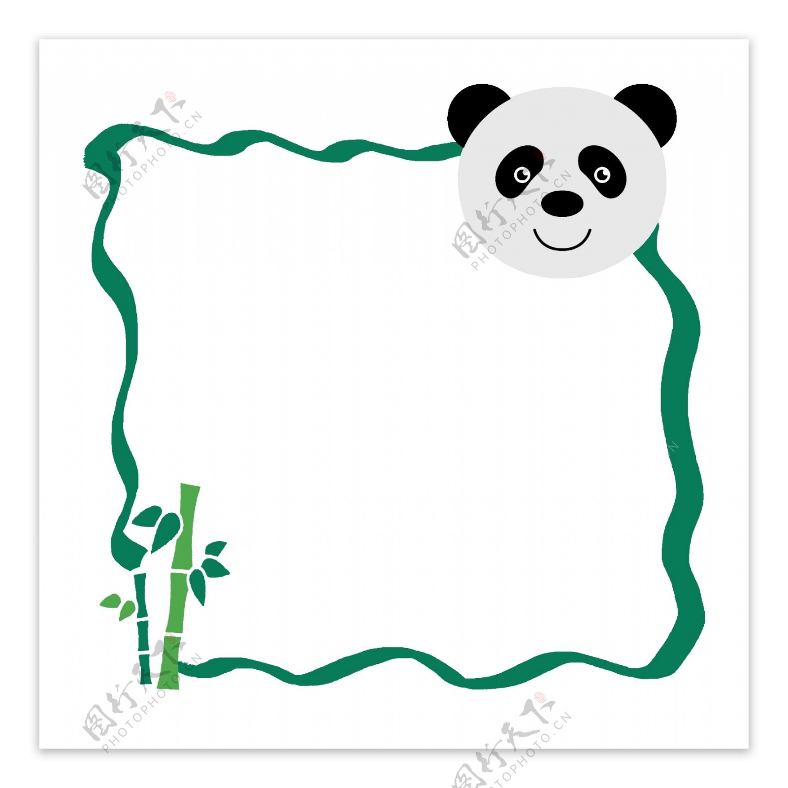 熊猫边框卡通插画