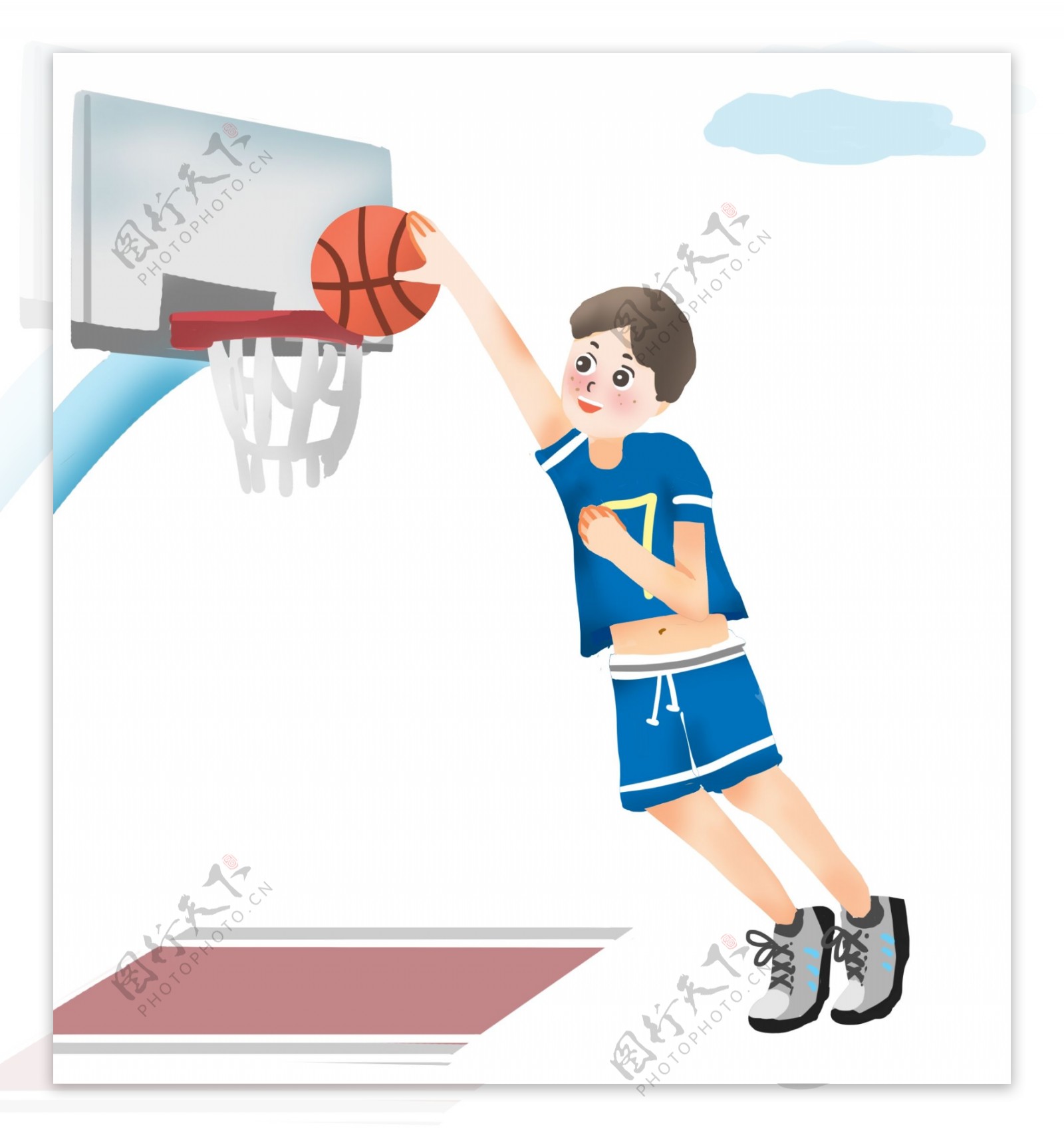 健身运动篮球插画