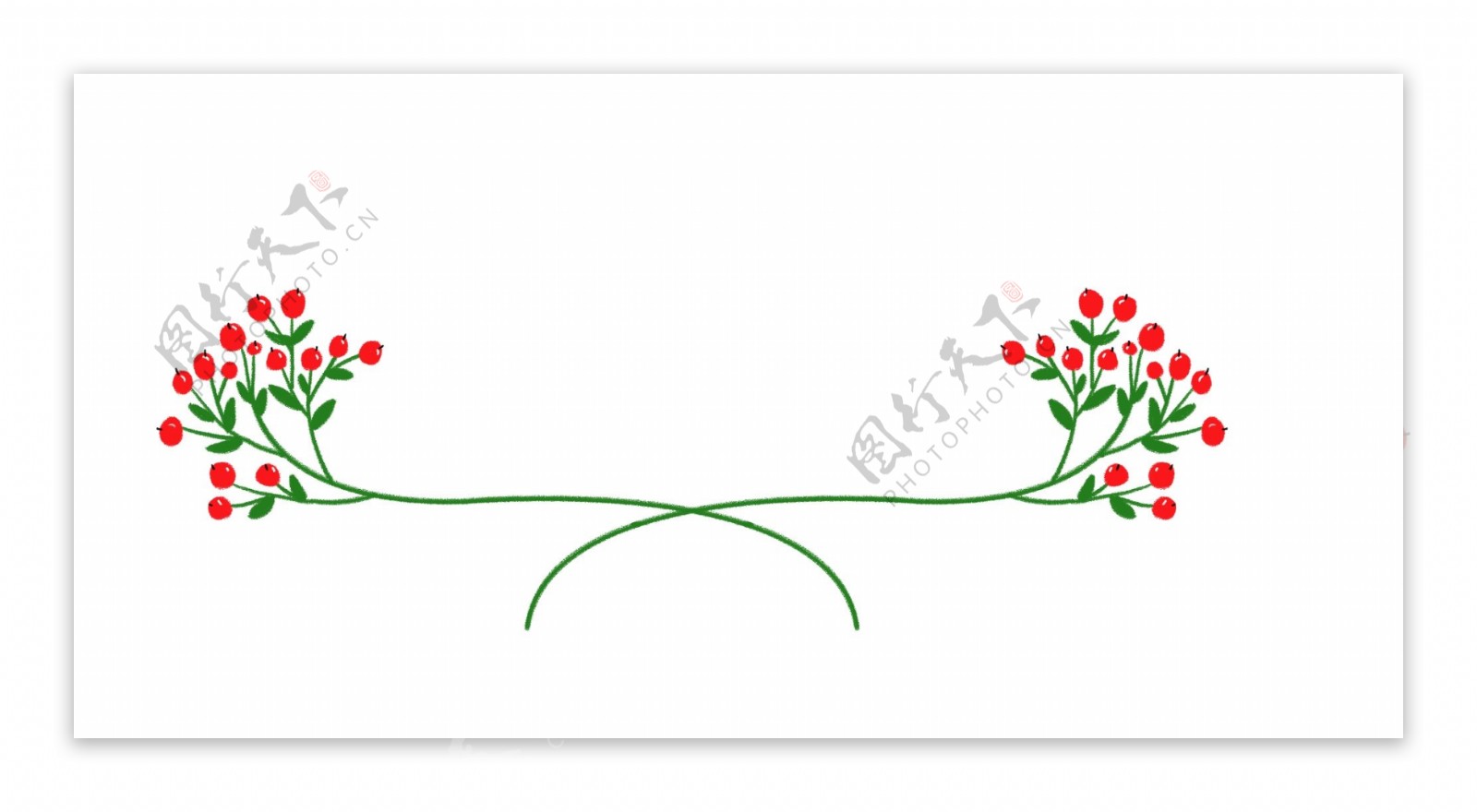 花卉创意分割线插画