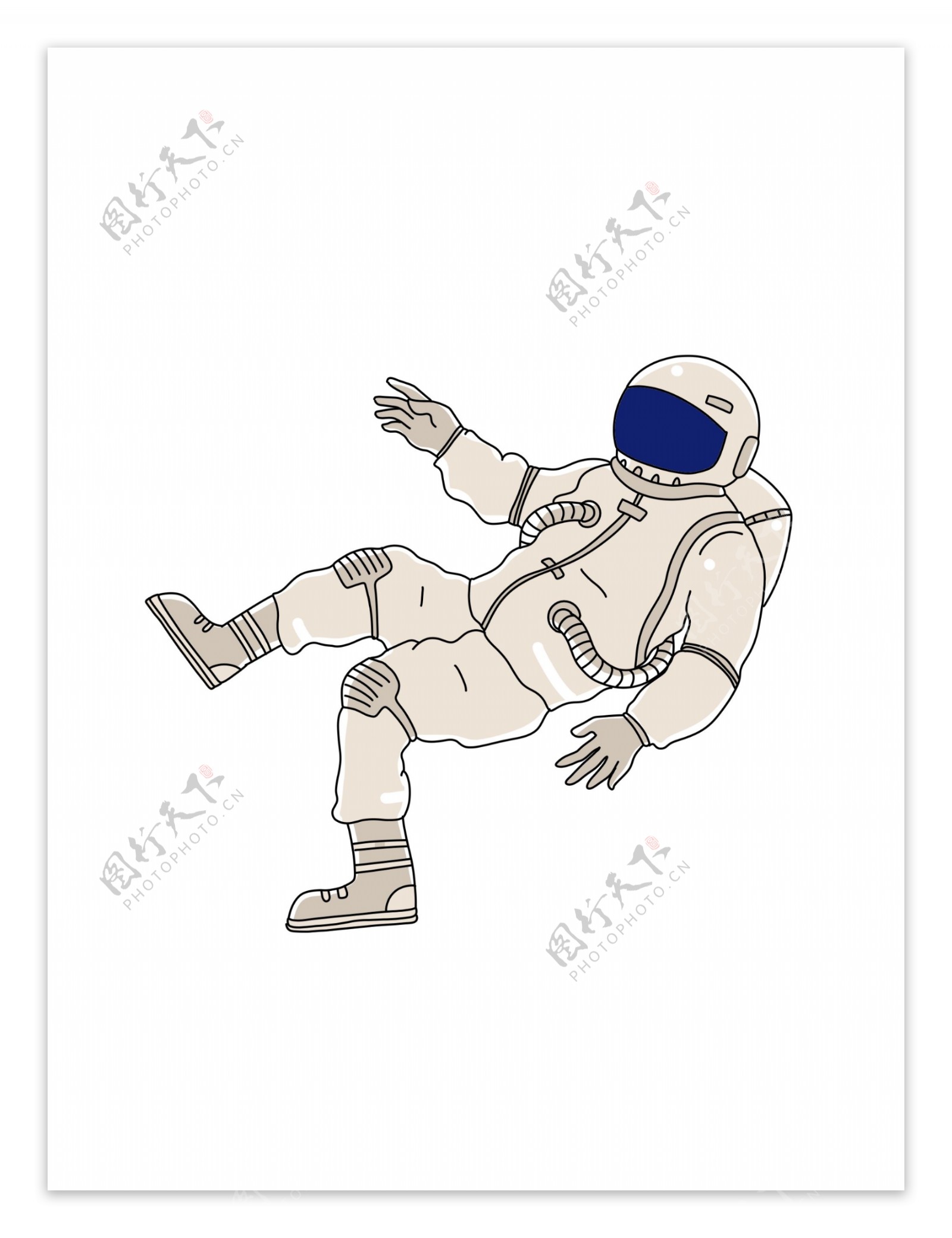 太空失重状态宇航员插画PNG图片