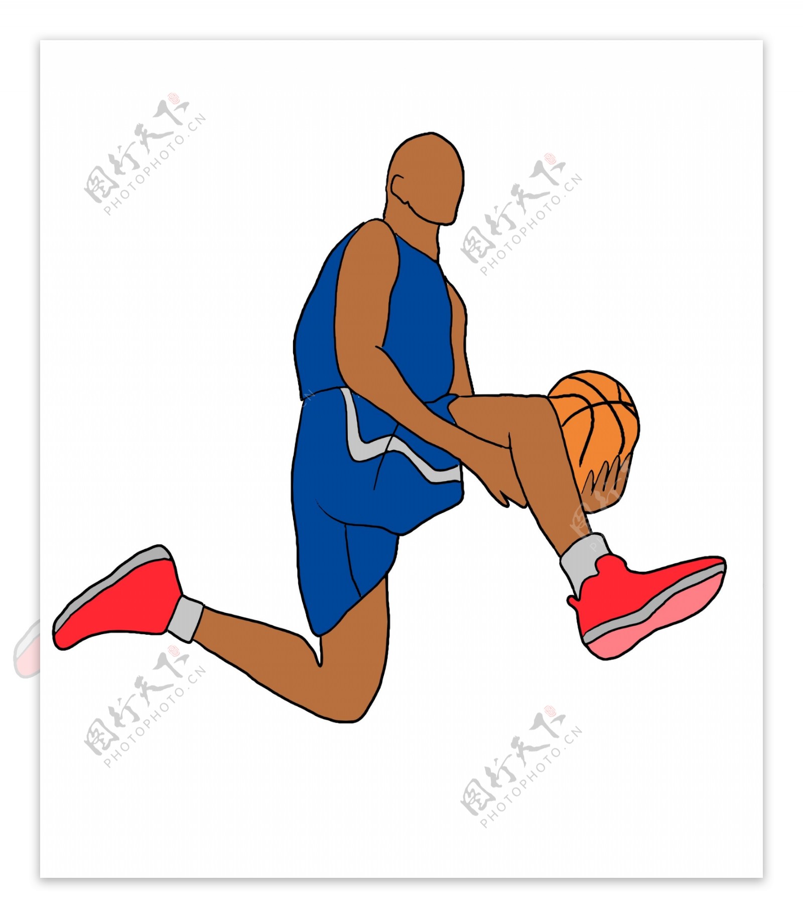 篮球运动跨栏插画