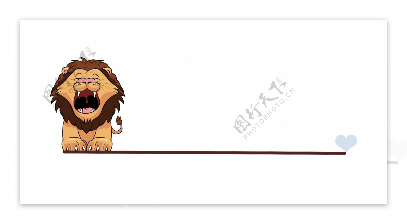 狮子分割线手绘插画