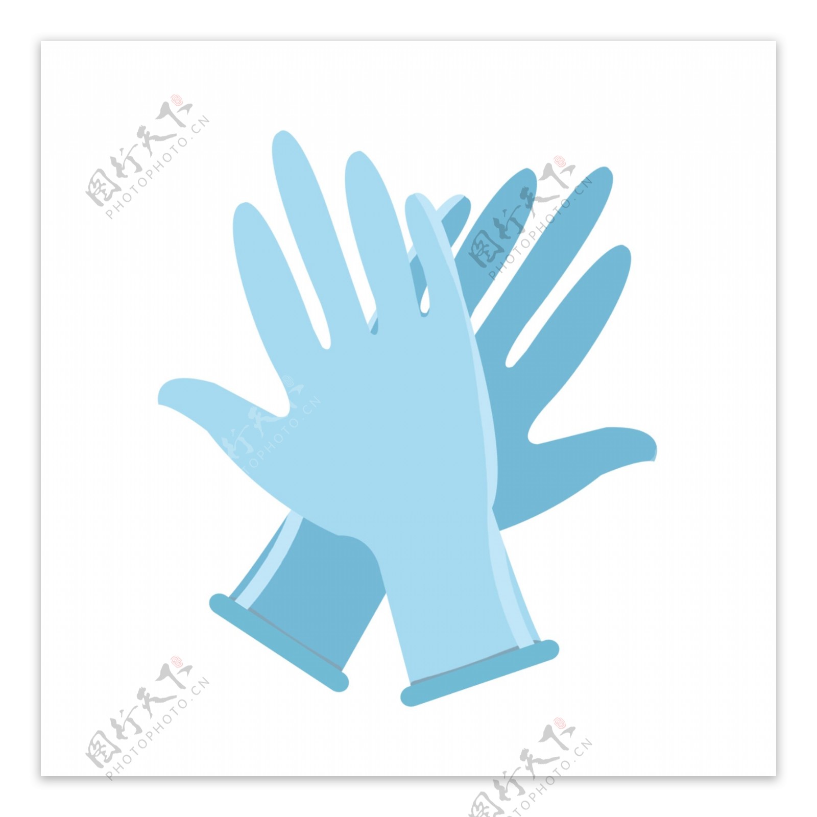 一双蓝色的医用手套