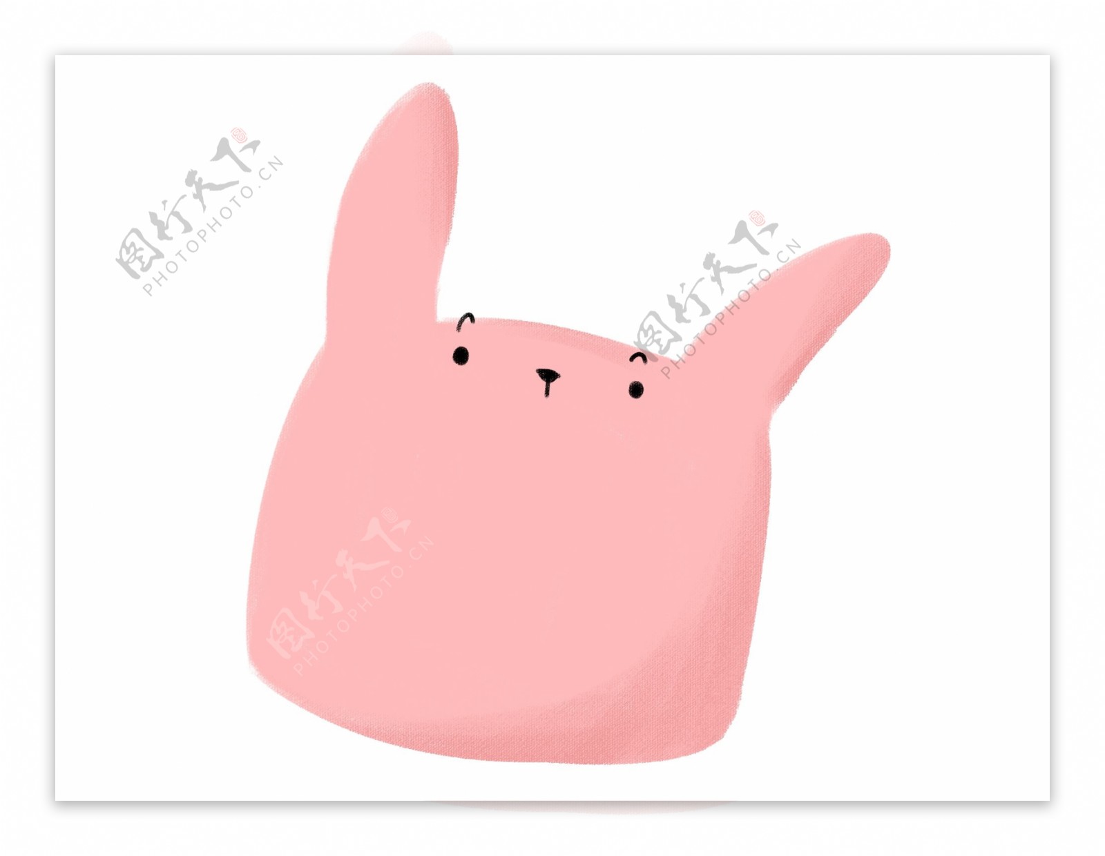手绘卡通粉色可爱小兔子边框