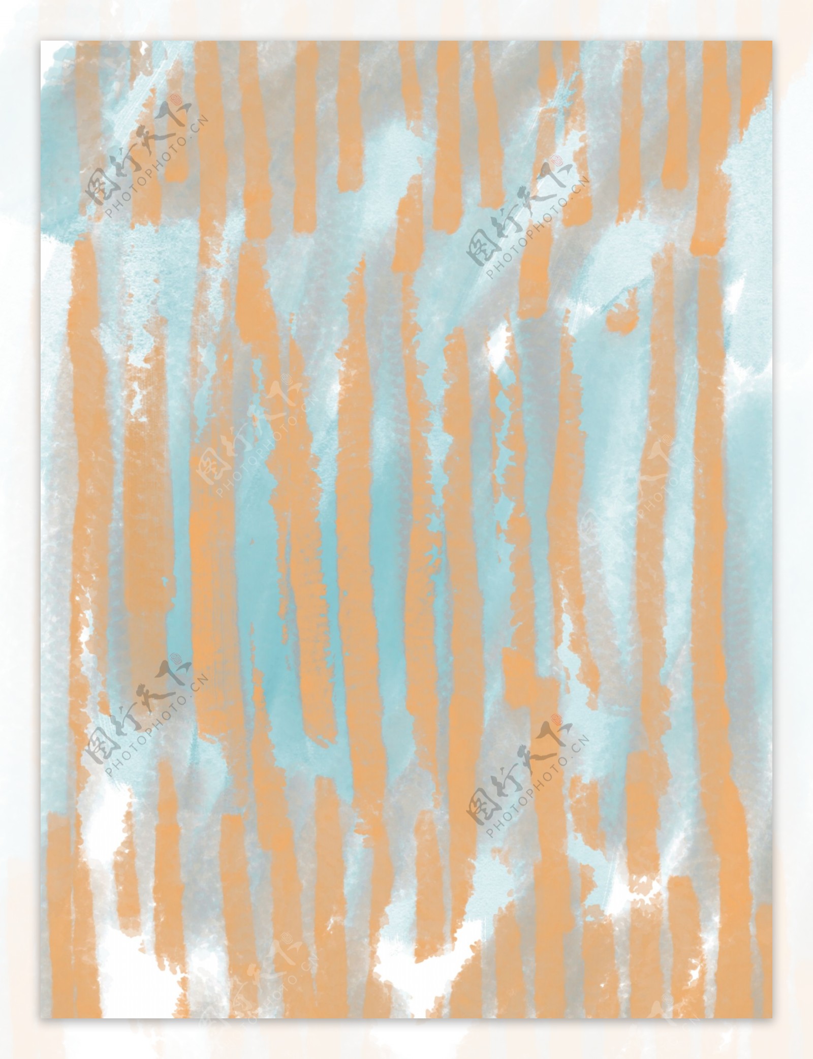 艺术感抽象写意条纹水彩蓝色橙色背景