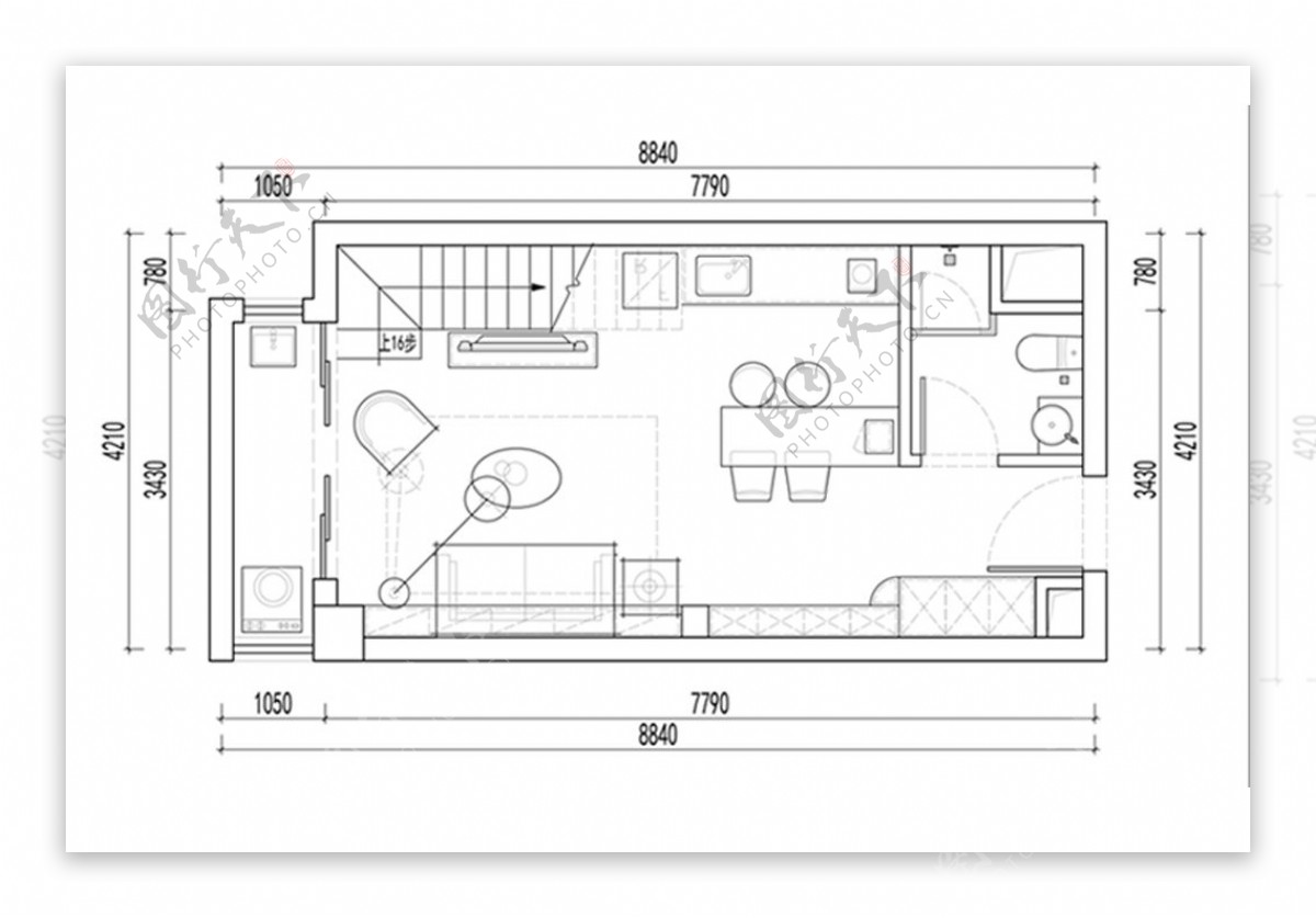 单身公寓户型CAD平面方案