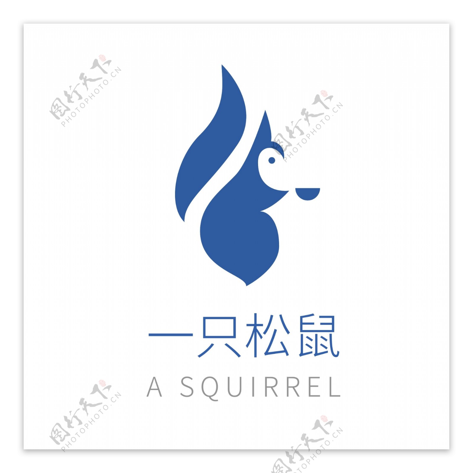 蓝色大气松鼠服饰logo模板
