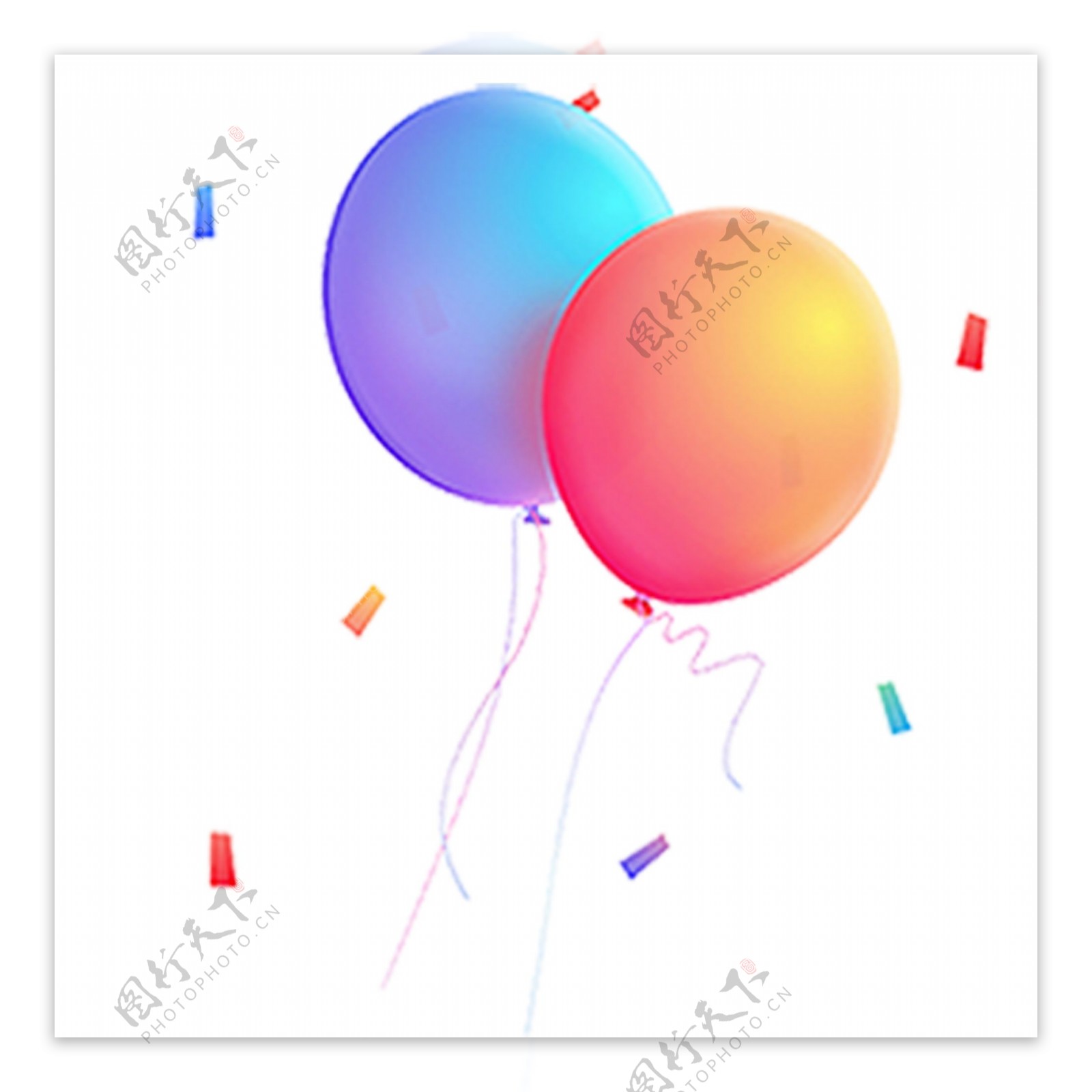 彩色卡通的气球素材
