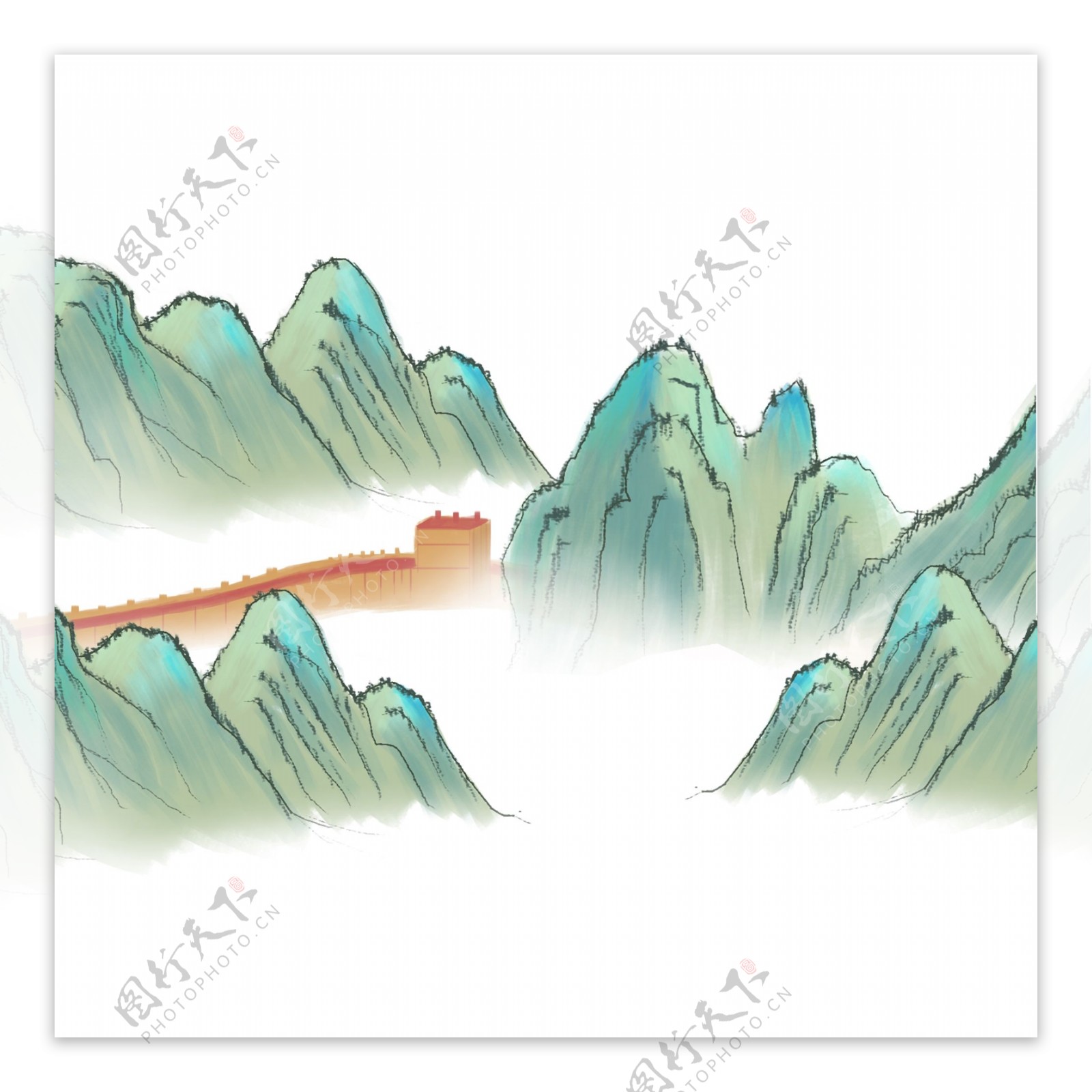 中国风山水山脉装饰