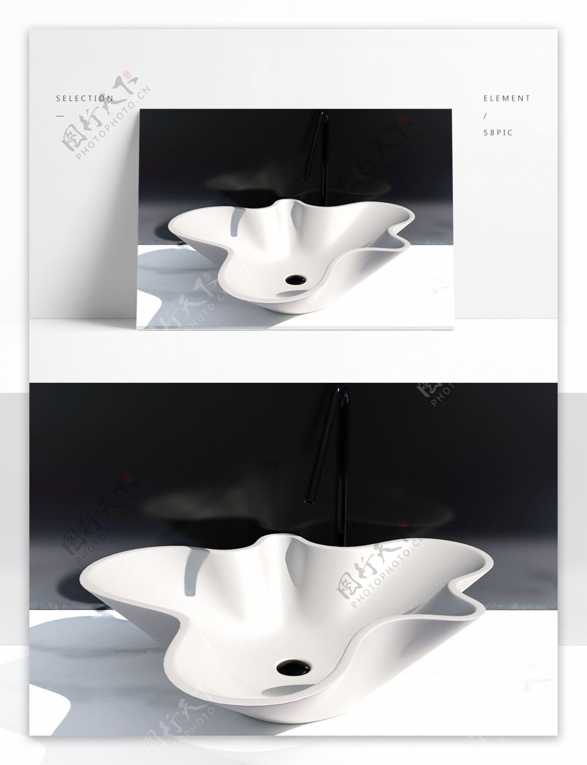 现代简约白色陶瓷台盆