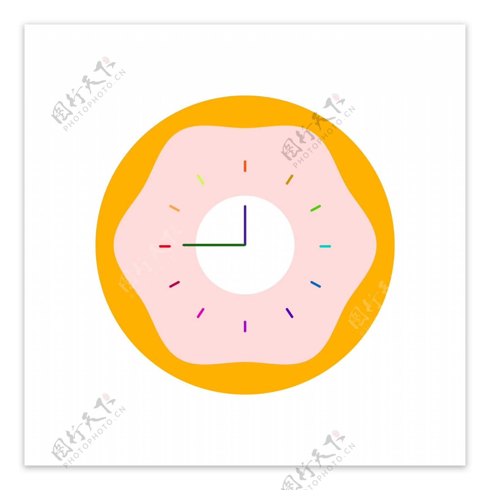 甜甜圈时钟矢量元素
