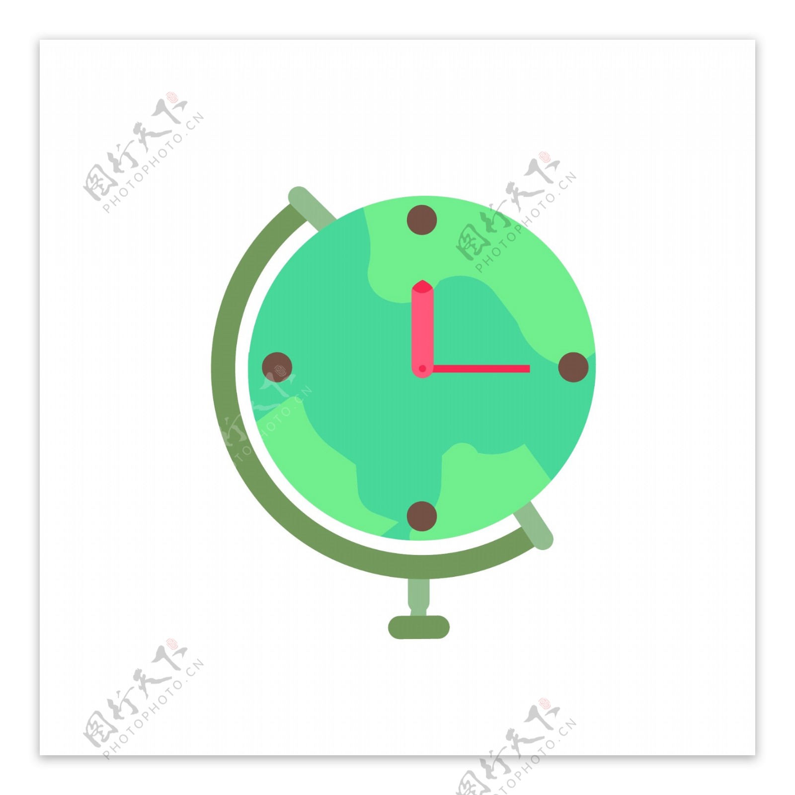 地球仪时钟矢量元素