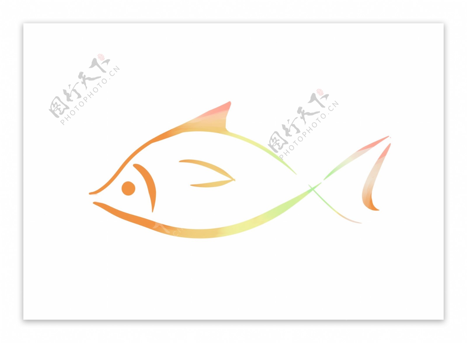 手绘橙鱼装饰图案