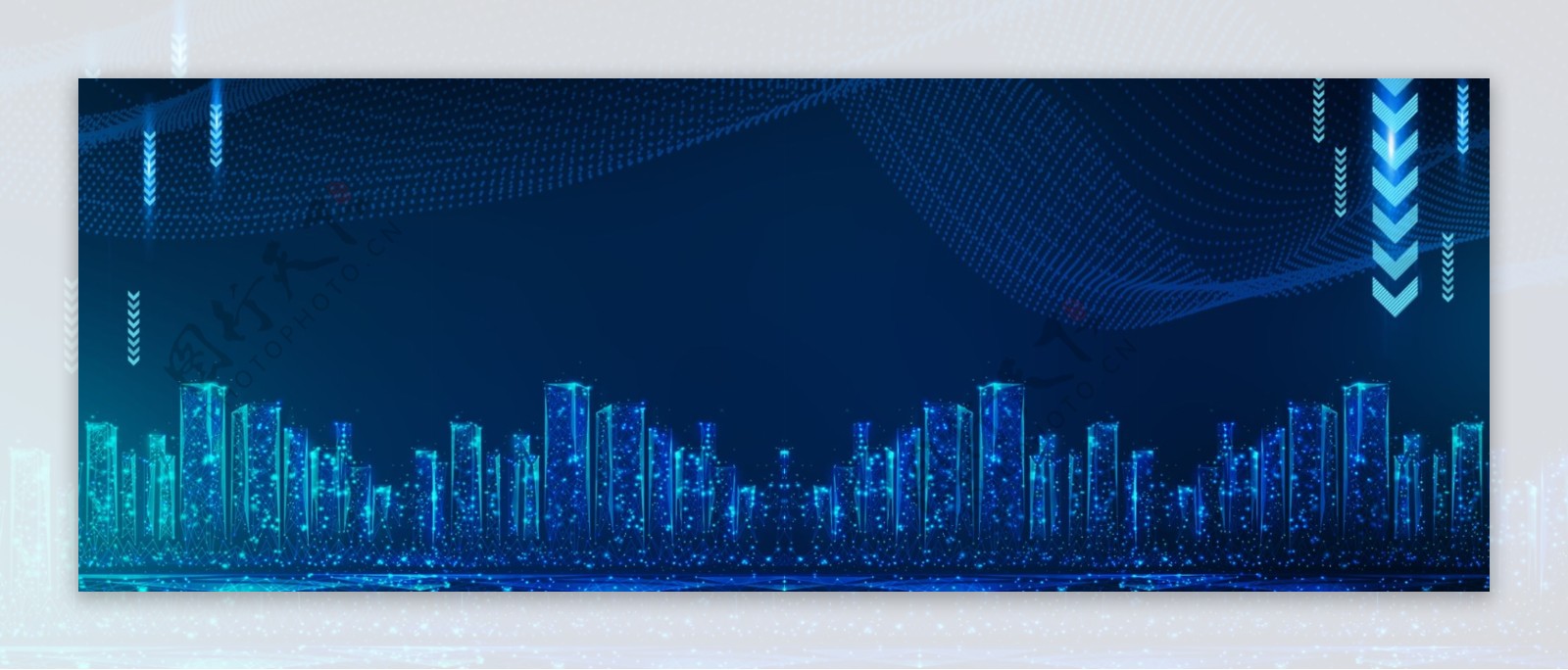 蓝色城市科技海报banner背景