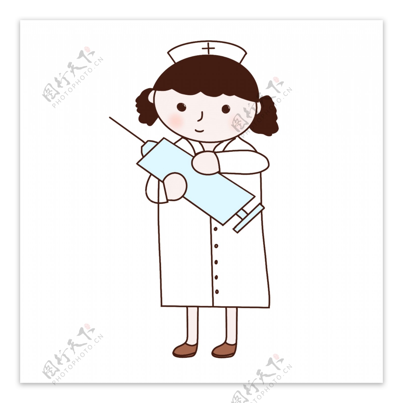 女护士拿针筒元素护士节