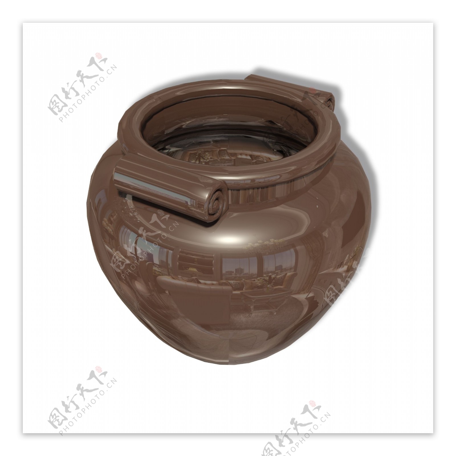 棕色陶瓷圆形罐子