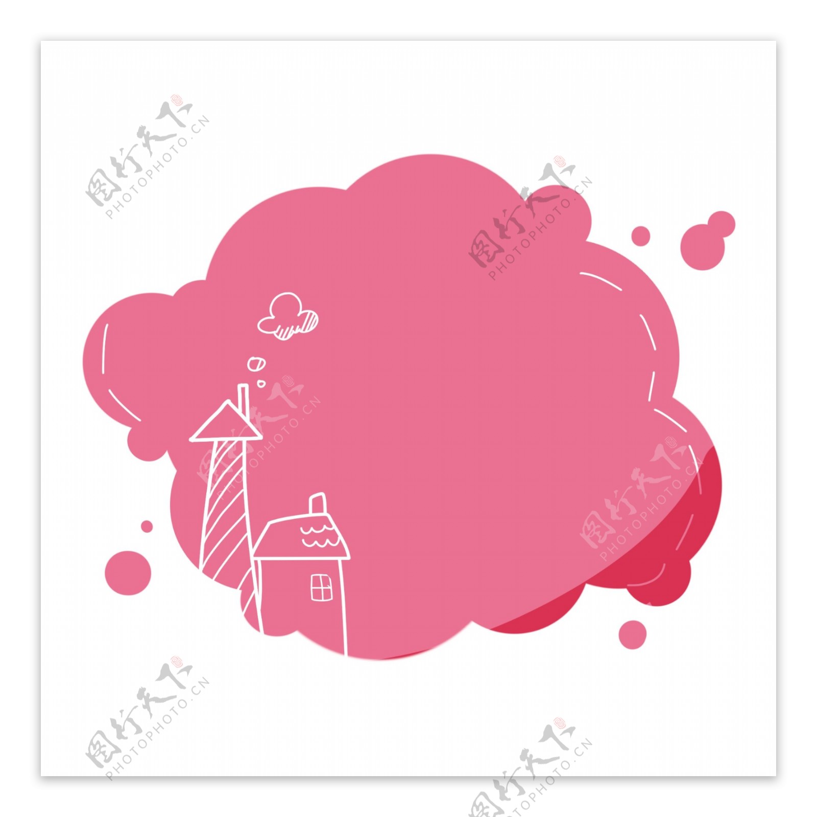 粉色气泡边框插画
