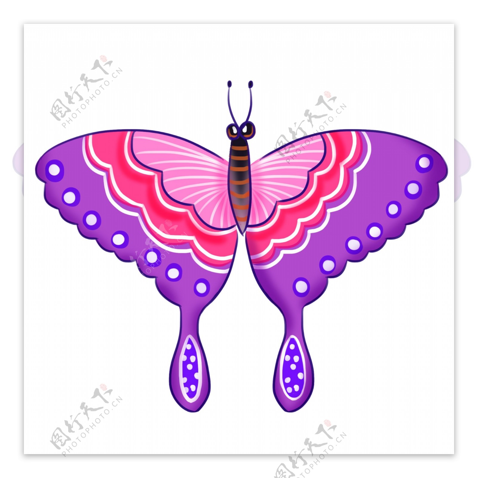 紫色卡通蝴蝶风筝