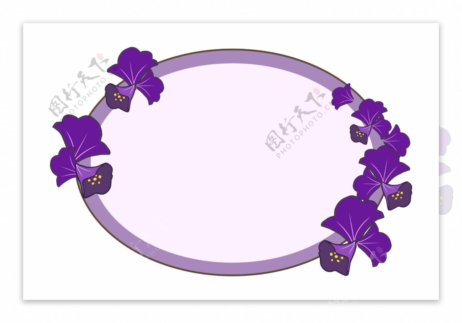 紫色花朵装饰边框