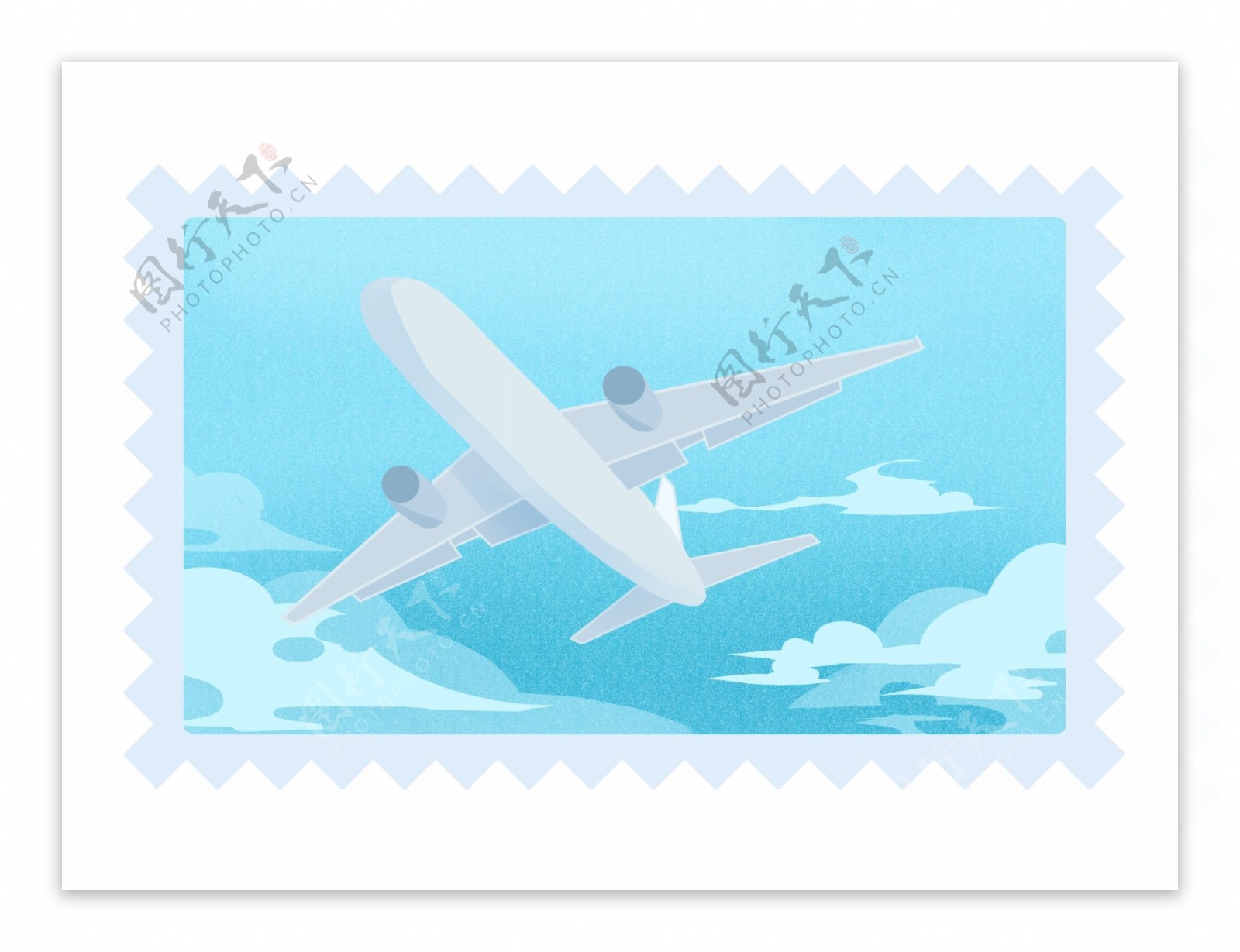 蓝色邮票飞机